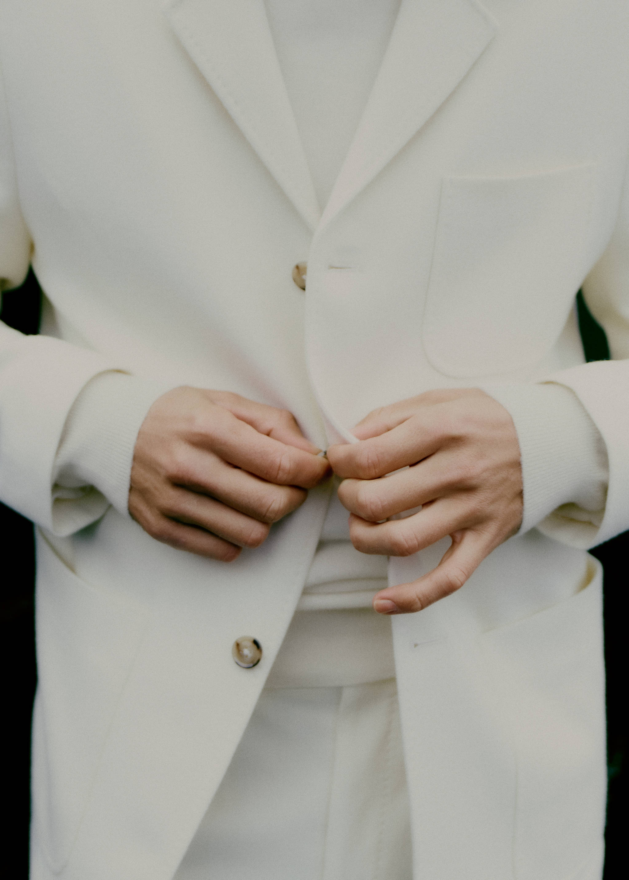 Italian virgin wool flannel suit jacket - Details of the article 3