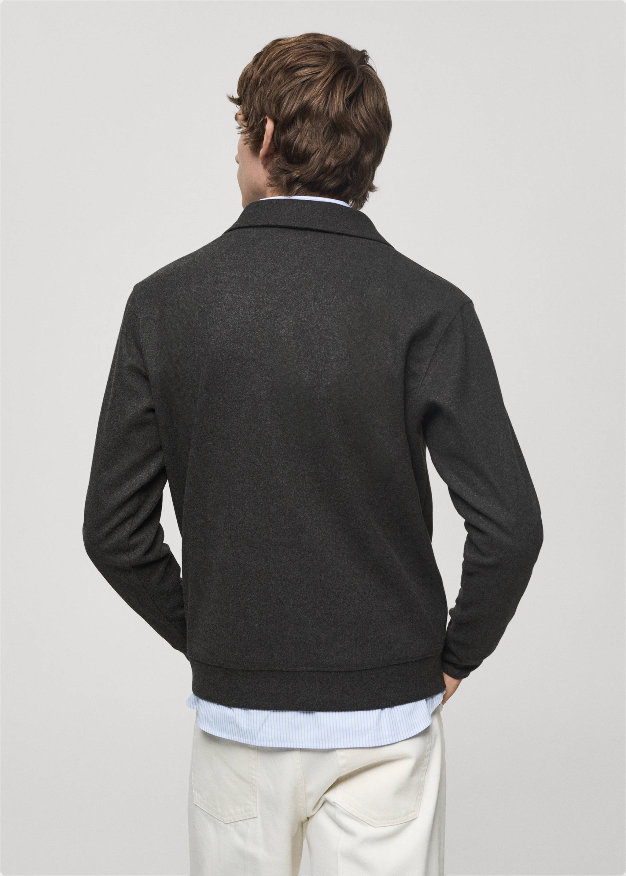 Regular Fit-Poloshirt aus Sweatshirt-Gewebe - Rückseite des Artikels