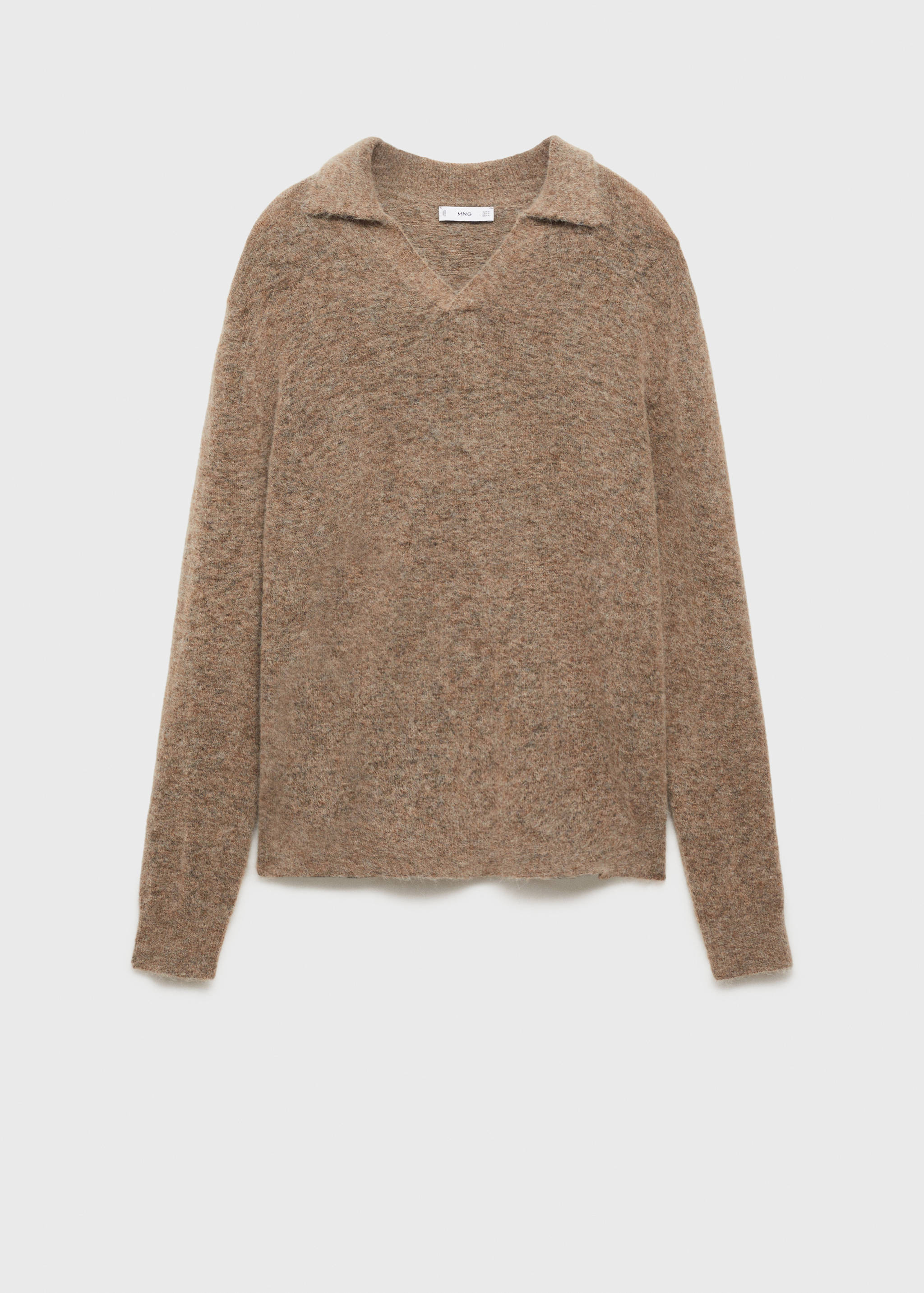 Pull-over polo alpaga et laine mélangés - Article sans modèle