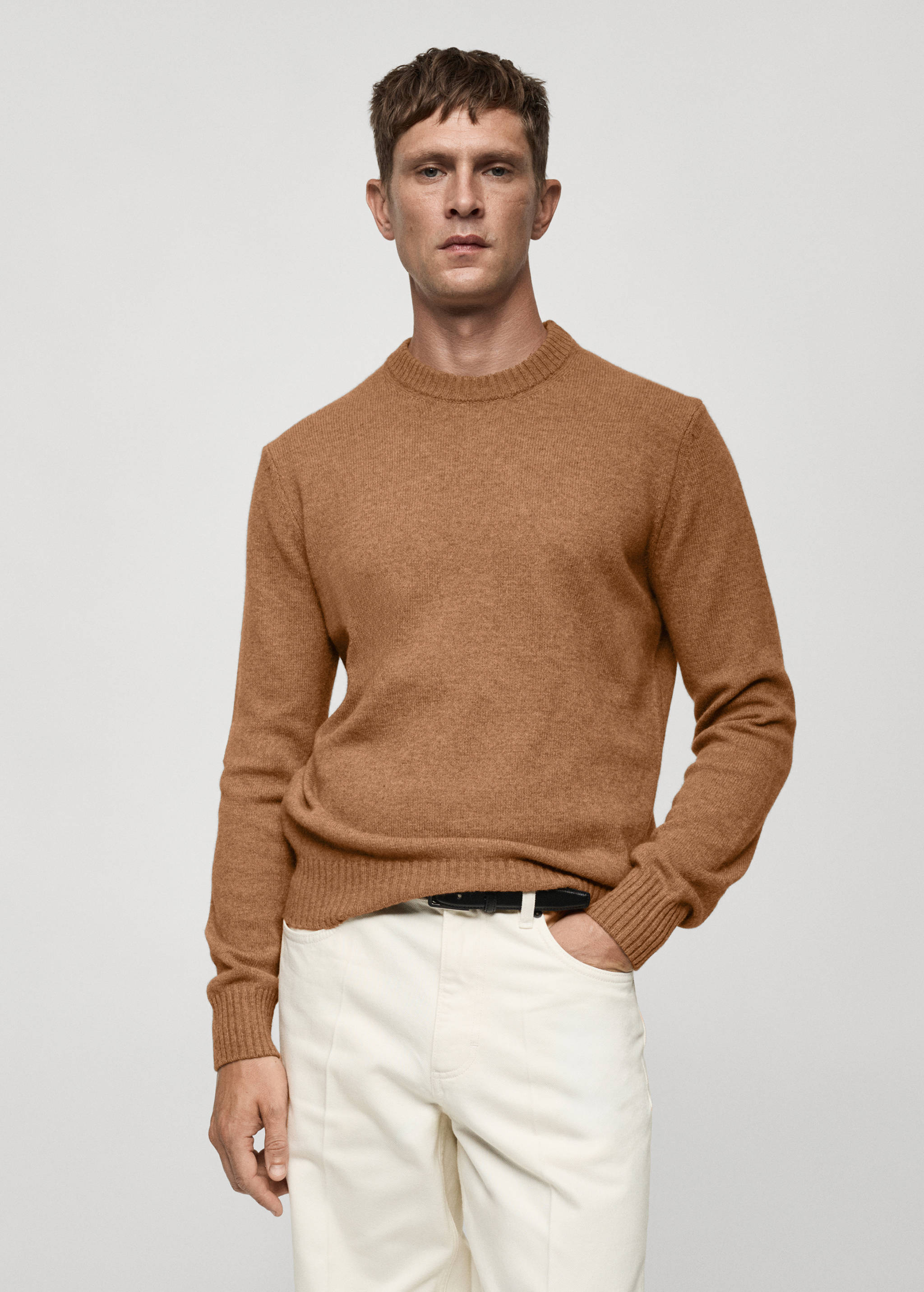 Jersey punto mezcla de lana - Plano medio