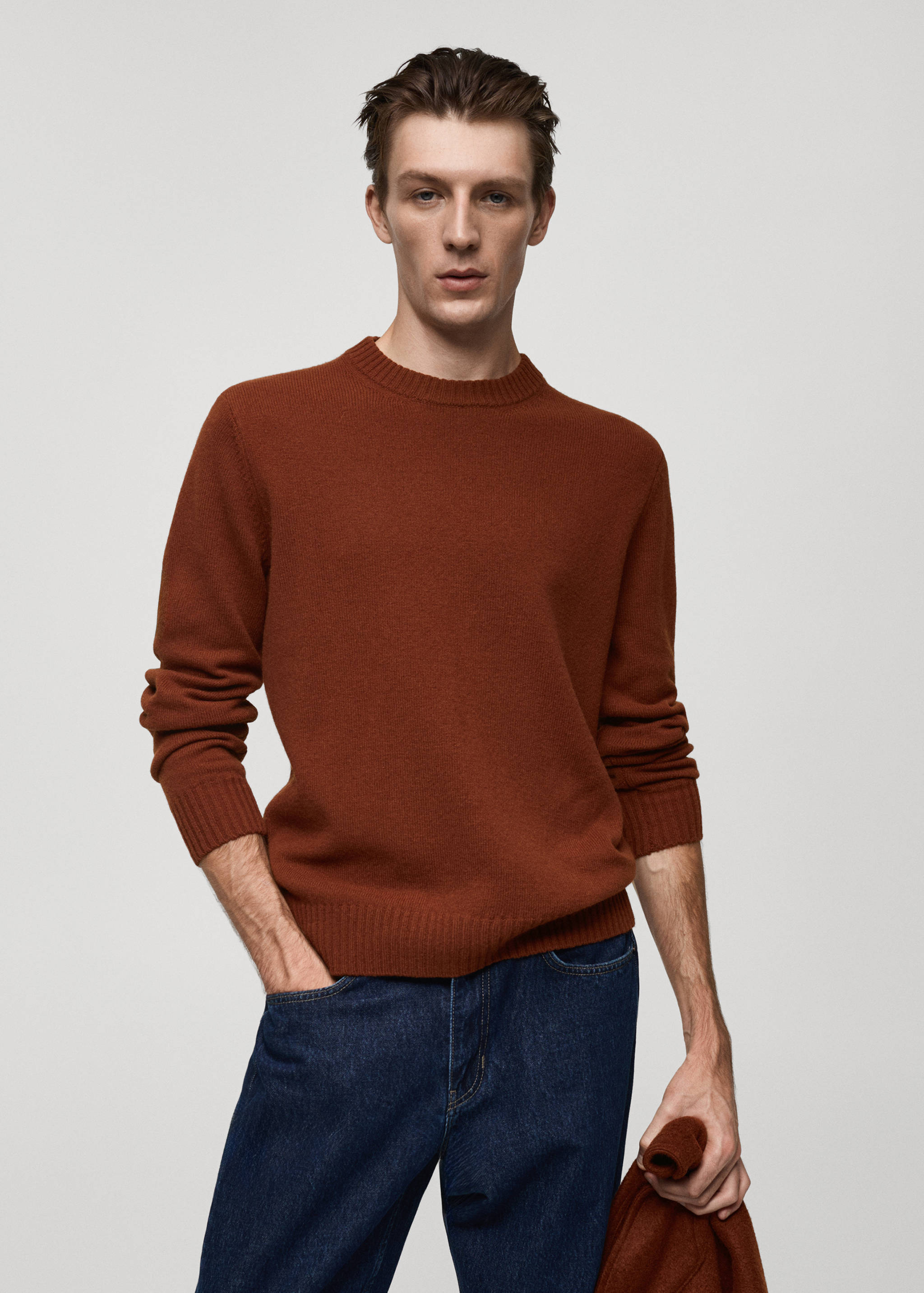 Jersey punto mezcla de lana - Plano medio