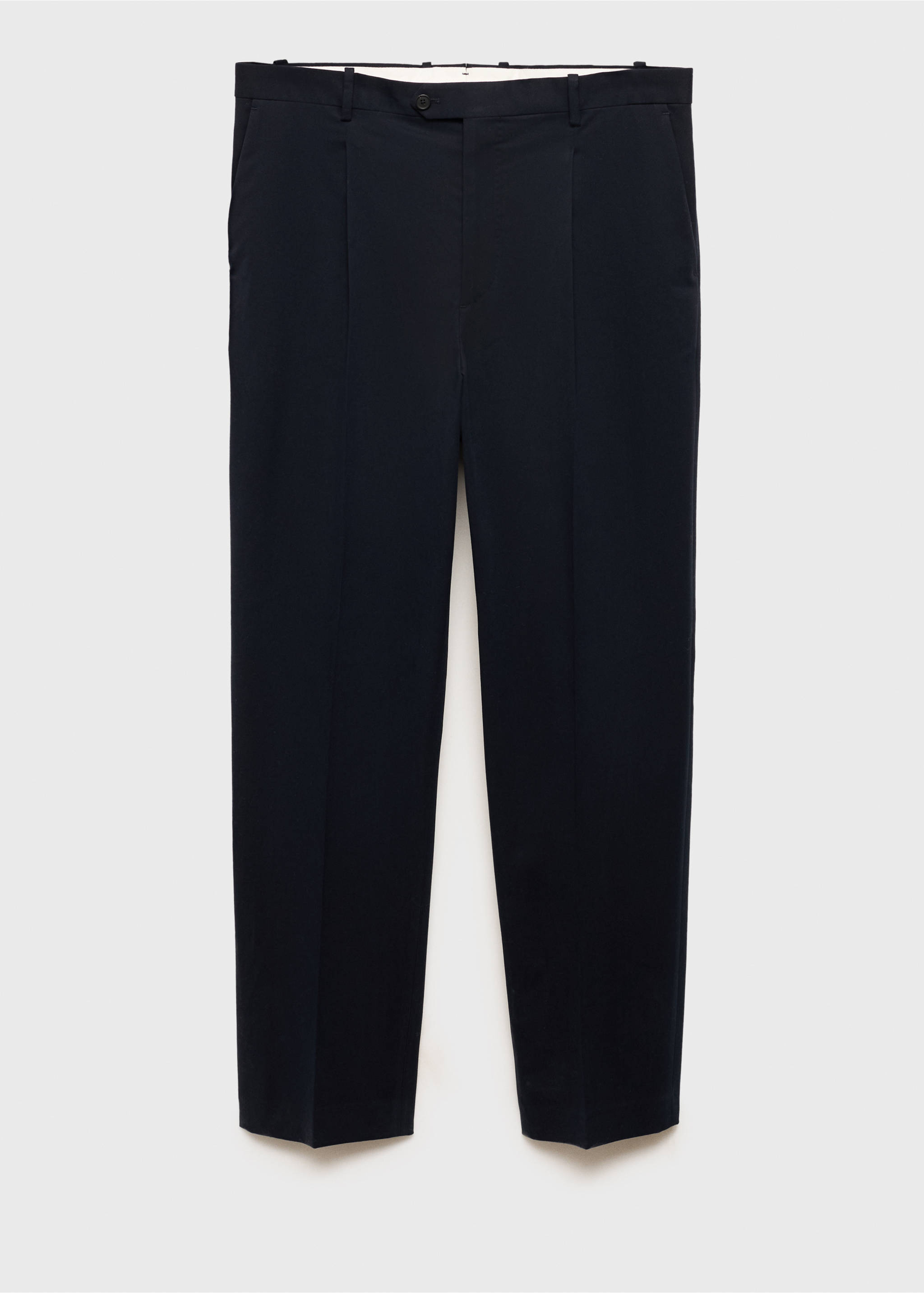 Pantaloni twill cotone pinces - Articolo senza modello, Blu marino scuro. Ref: 77027936-00.