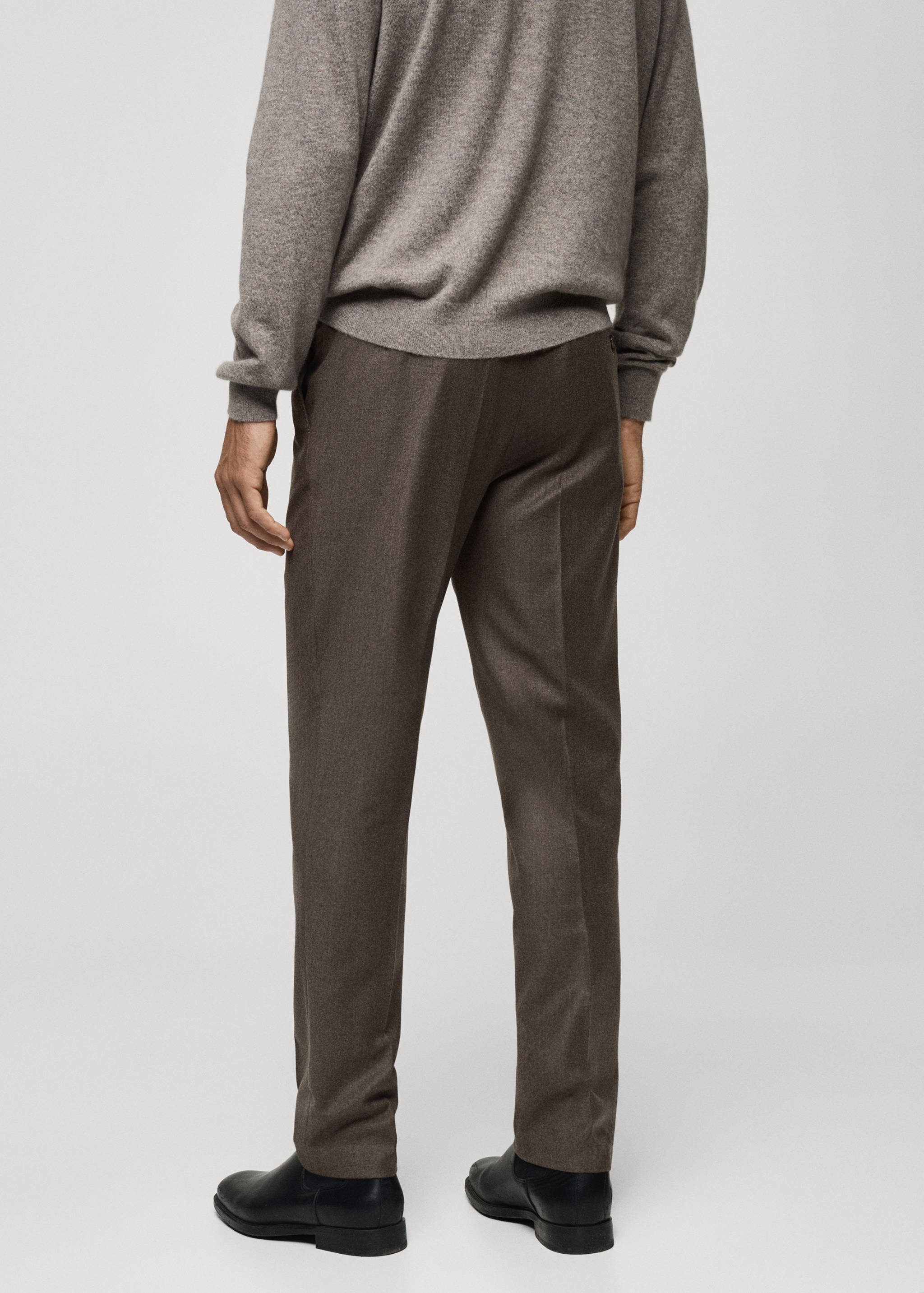 Pantalón traje franela 100% lana italiana - Reverso del artículo