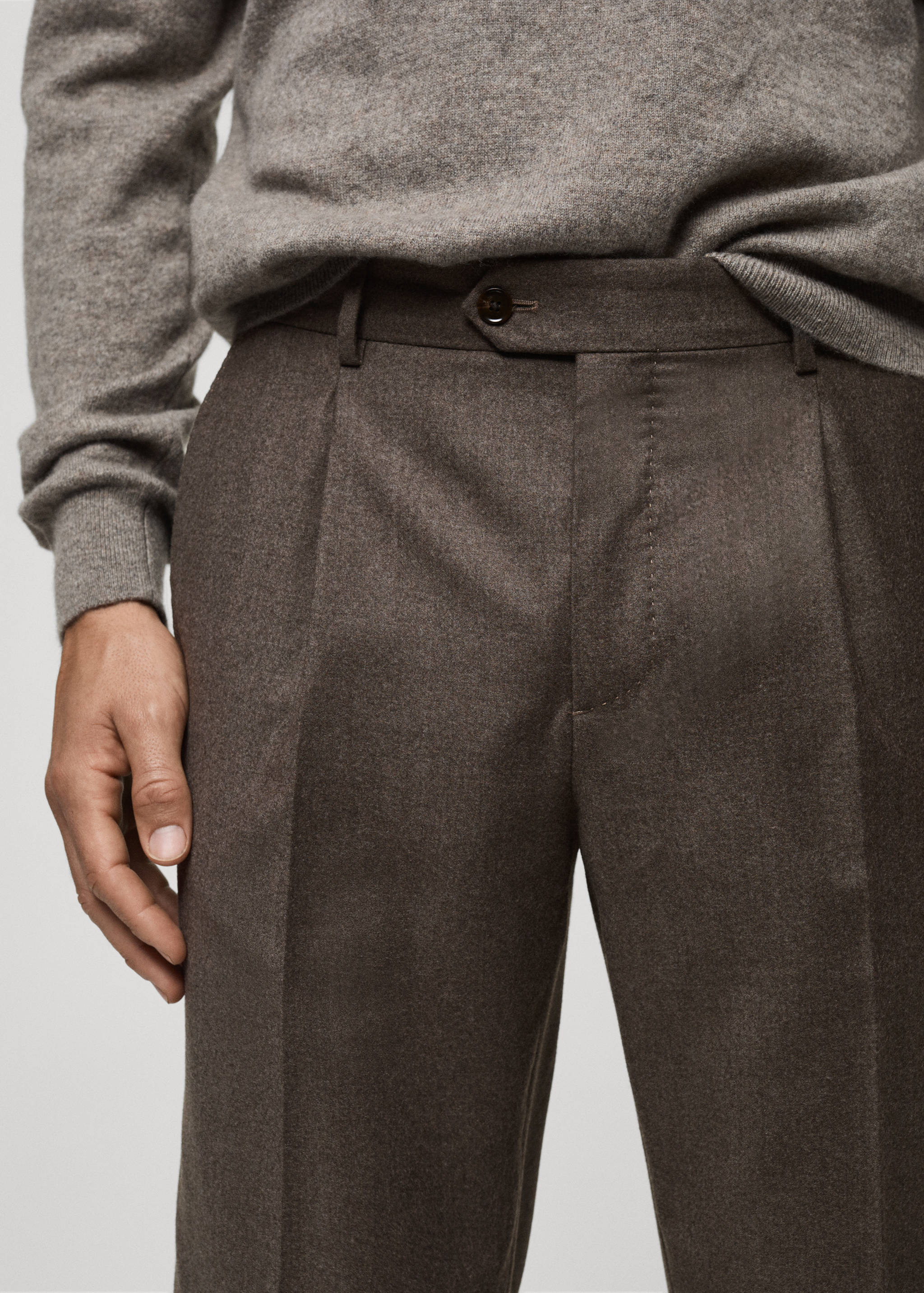 Pantalón traje franela 100% lana italiana - Detalle del artículo 1