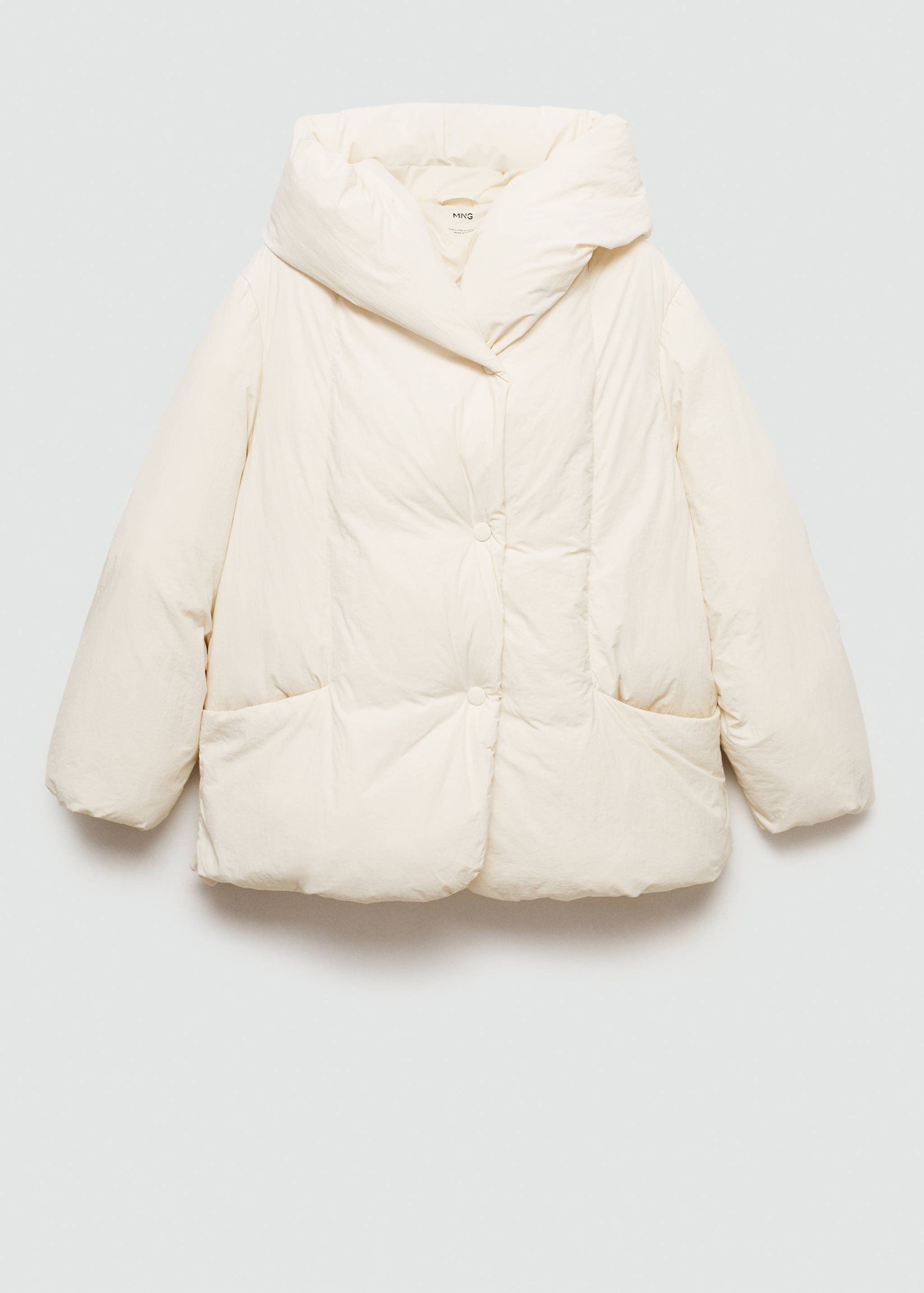 Short padded hooded anorak - Article without model