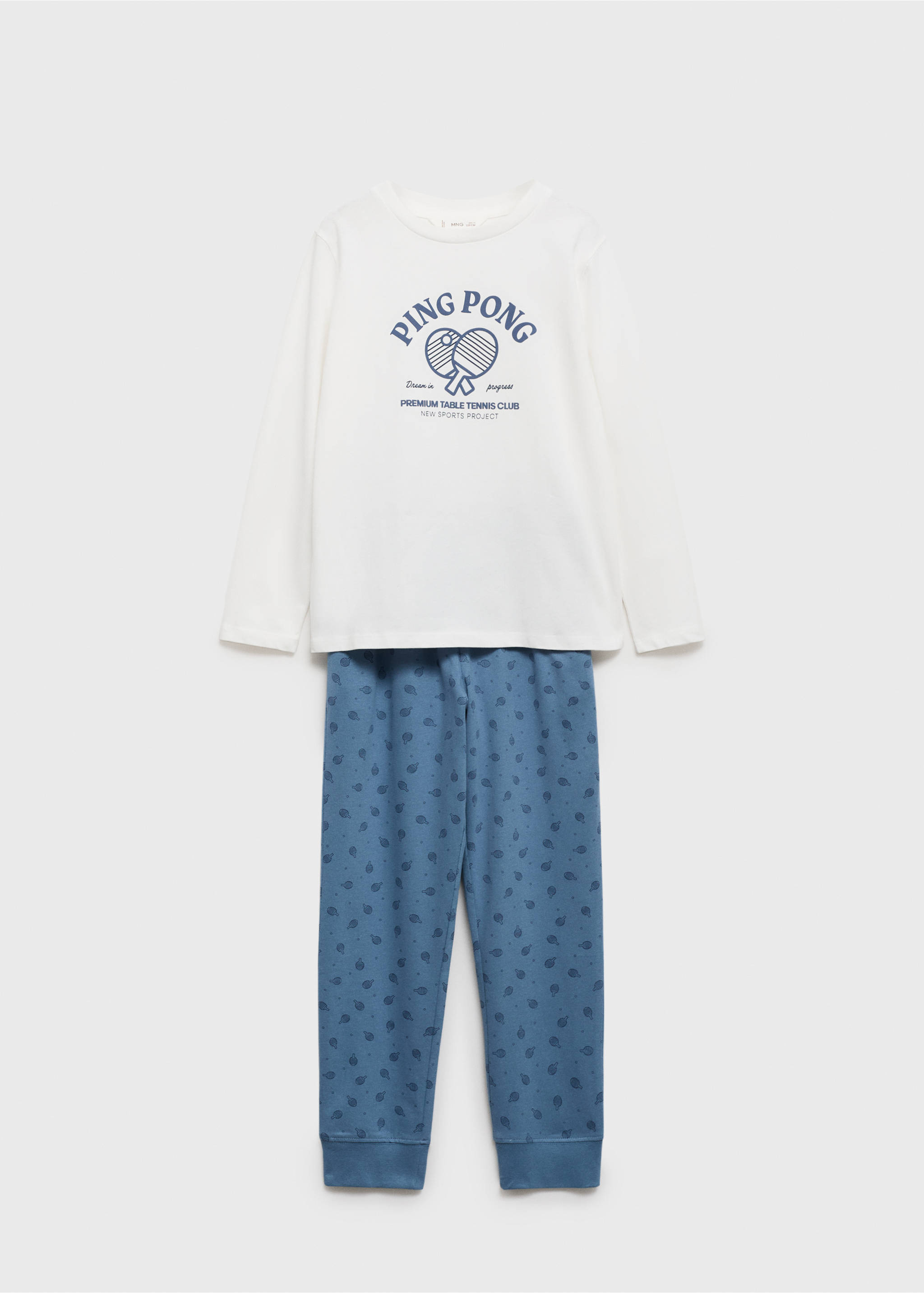 Printed long pyjamas - Article without model, Blue. Ref: 77028265-00.