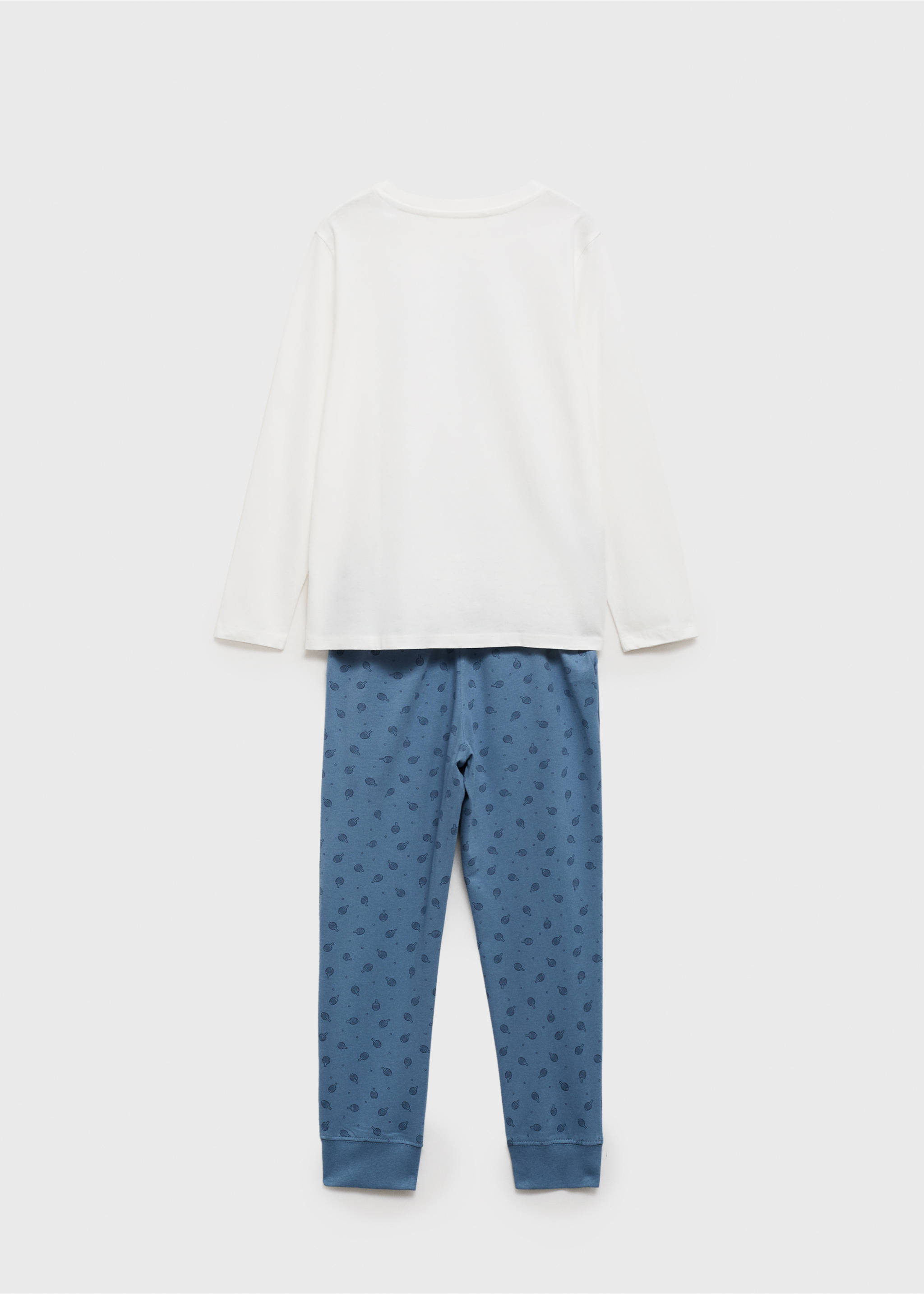 Printed long pyjamas - Reverse of the article, Blue. Ref: 77028265-00.