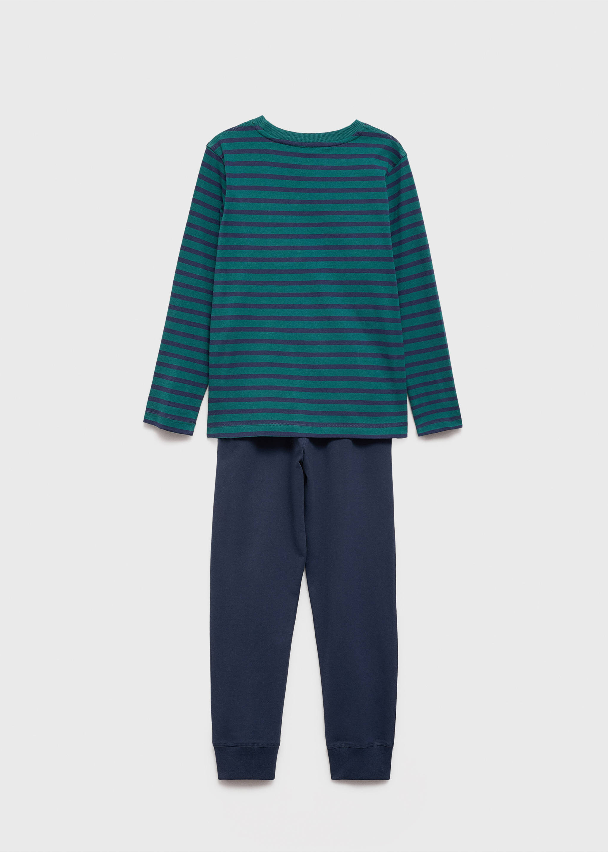 Striped long pyjamas - Reverse of the article, Green. Ref: 77028266-00.