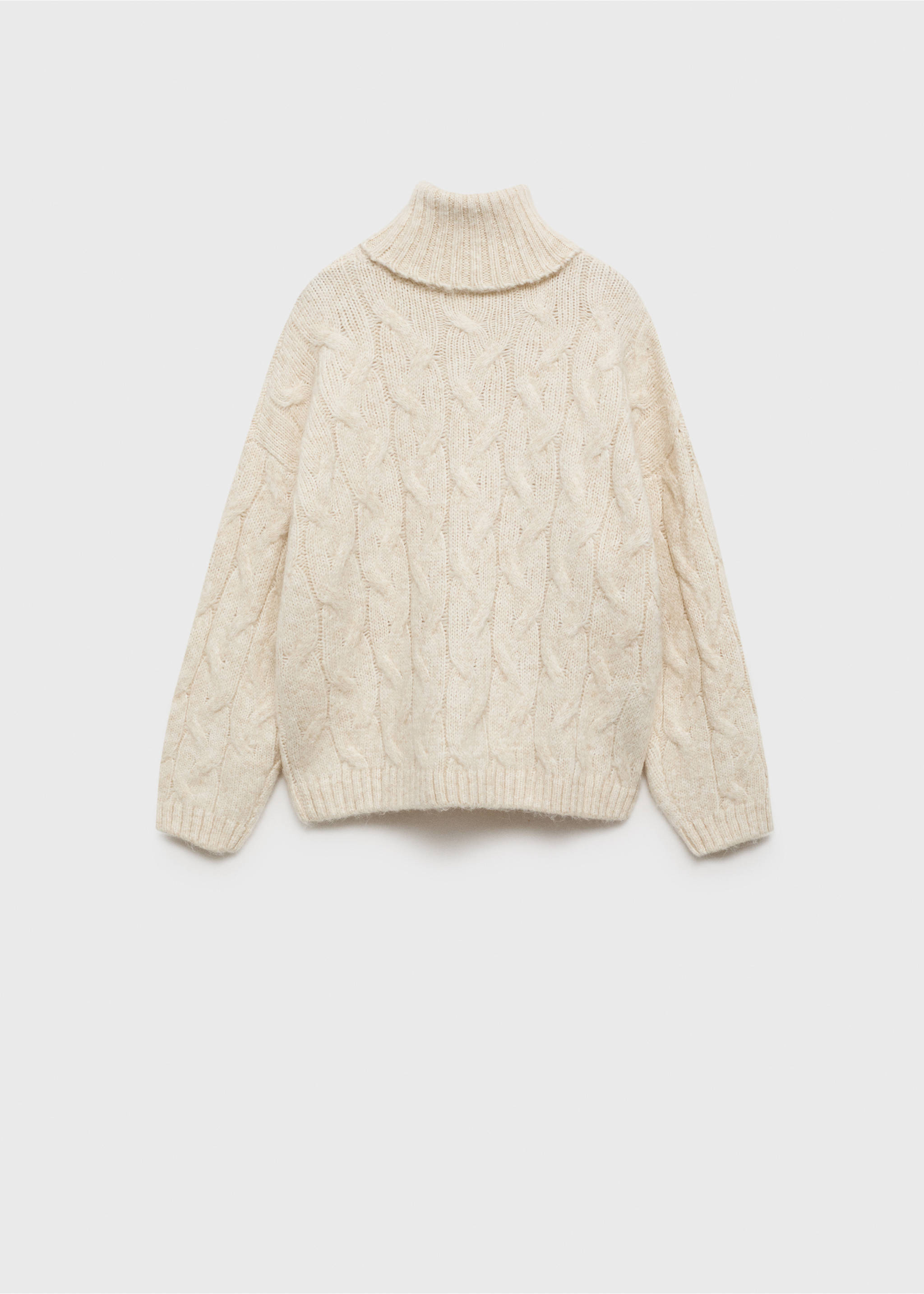 Cable knit turtleneck sweater - Reverse of the article, Beige. Ref: 77028271-00.