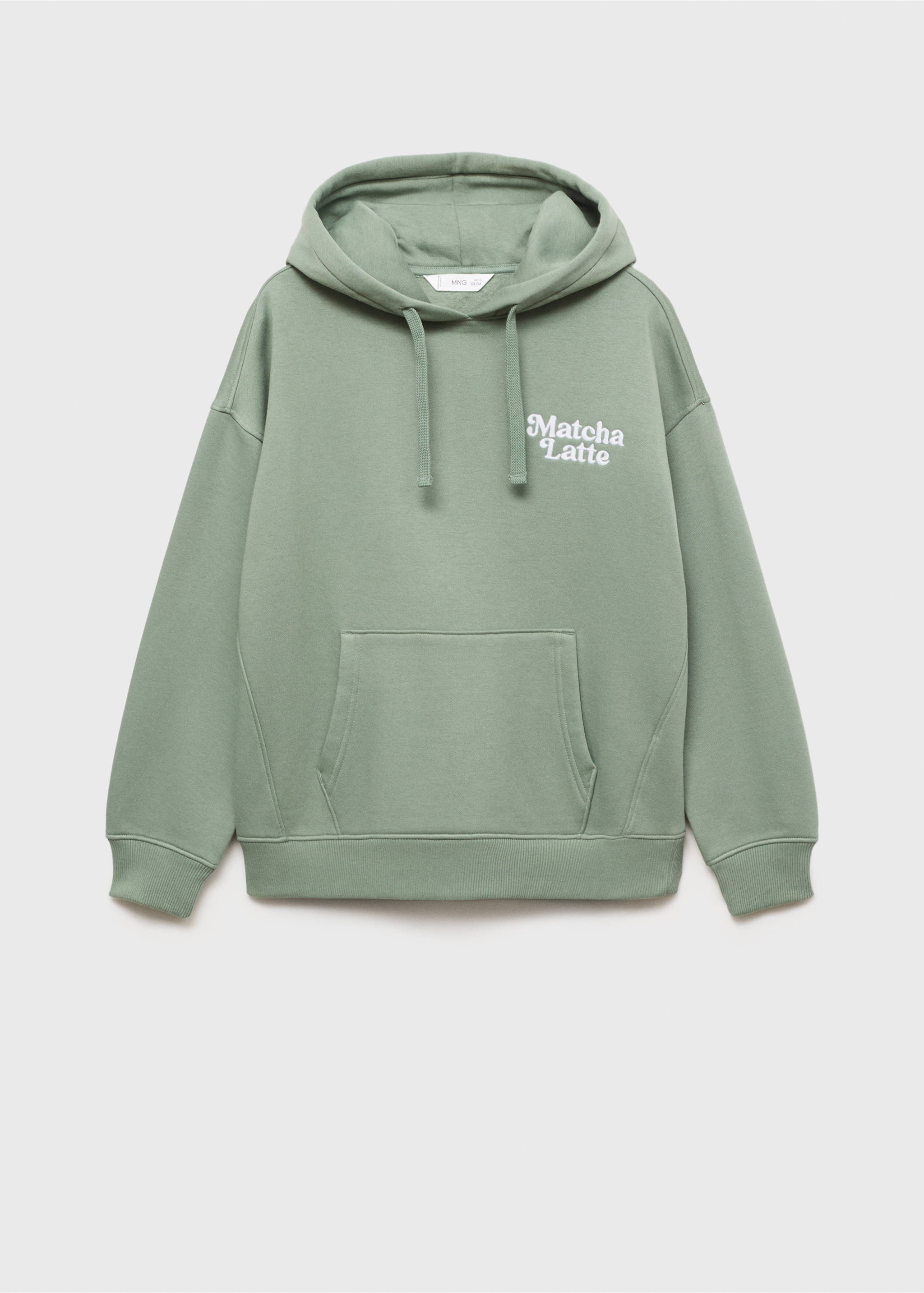 Sudadera canguro mensaje bordado - Artículo sin modelo, Verde. Ref: 77028274-00.