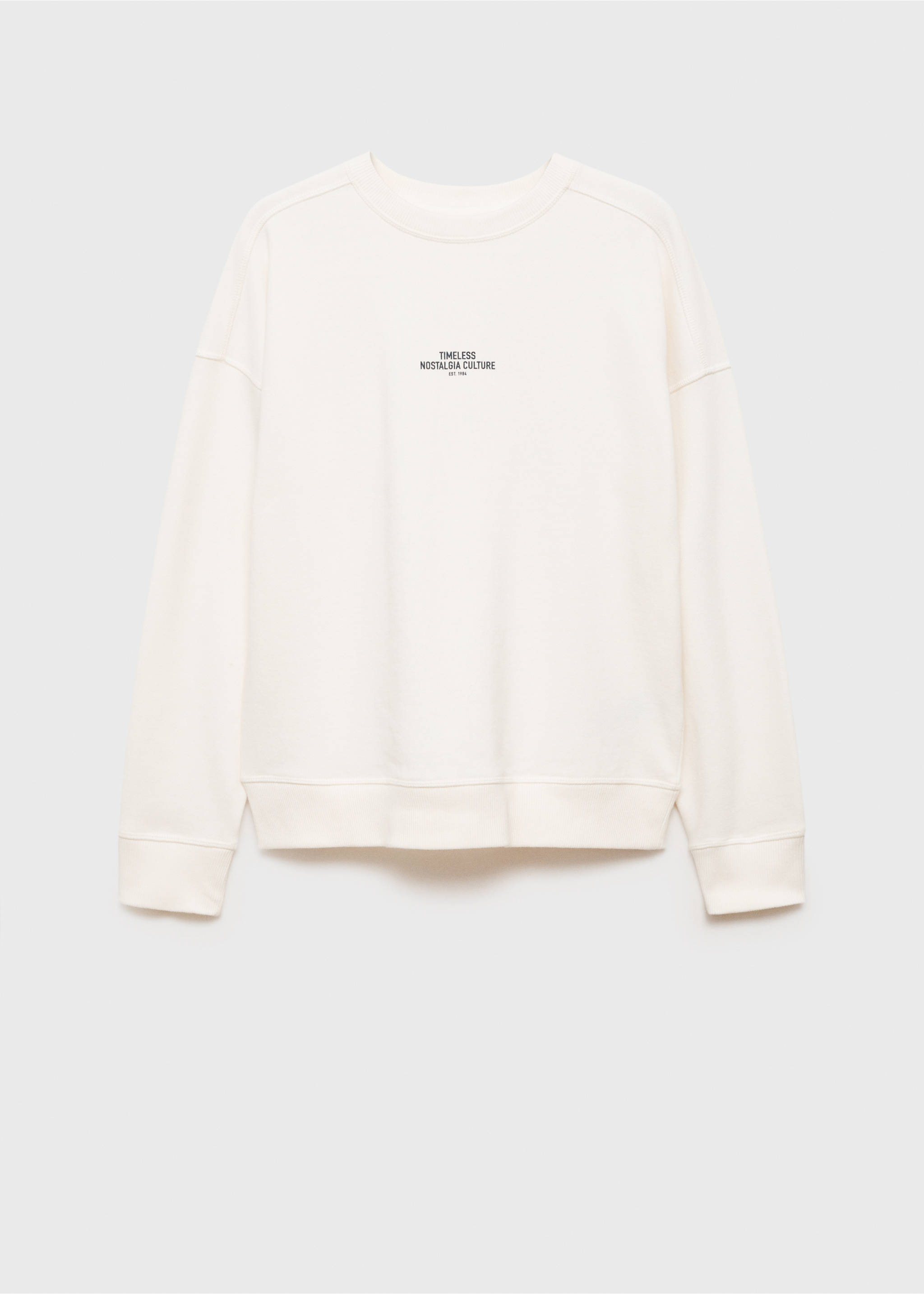 Sudadera algodón estampada - Artículo sin modelo, Blanco roto. Ref: 77028275-00.