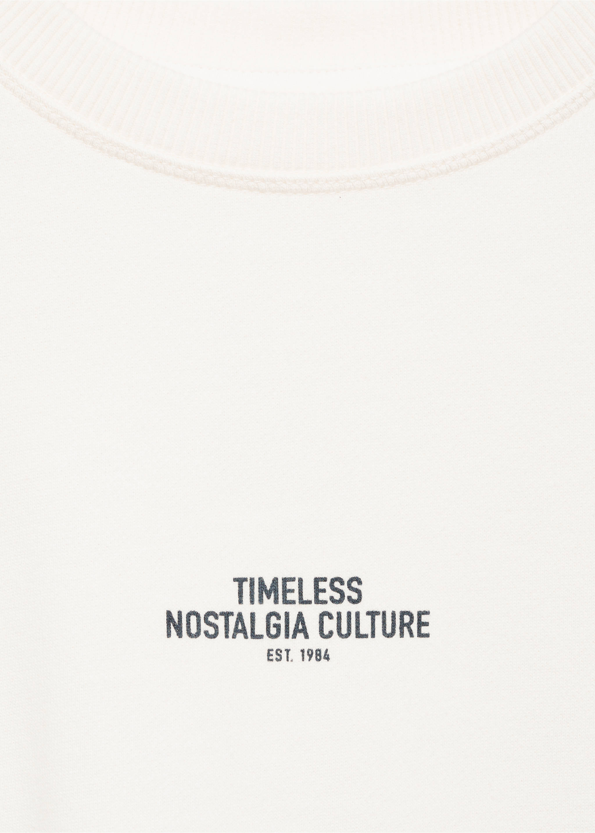 Sudadera algodón estampada - Detalle del artículo 8, Blanco roto. Ref: 77028275-00.