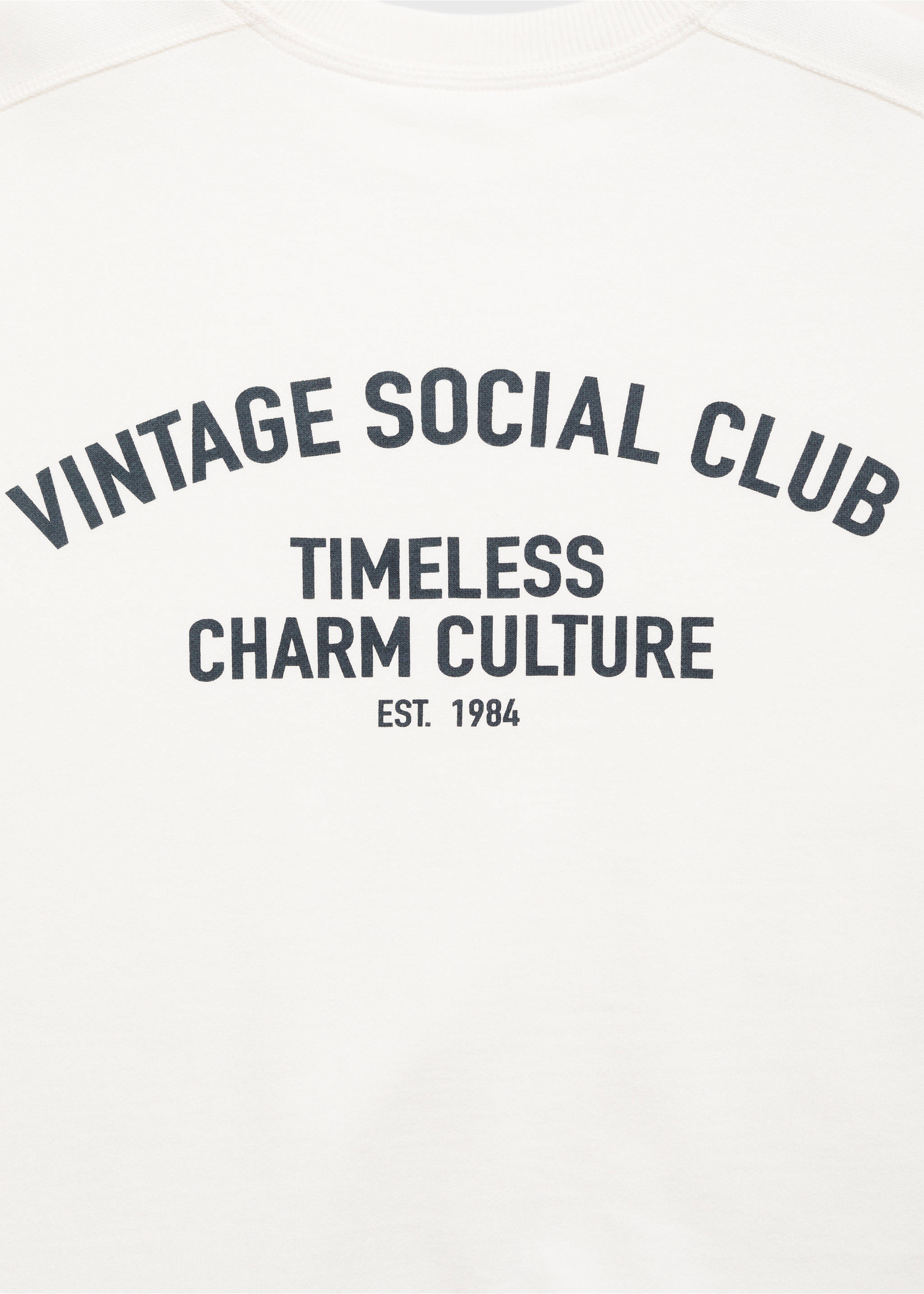 Sudadera algodón estampada - Detalle del artículo 0, Blanco roto. Ref: 77028275-00.