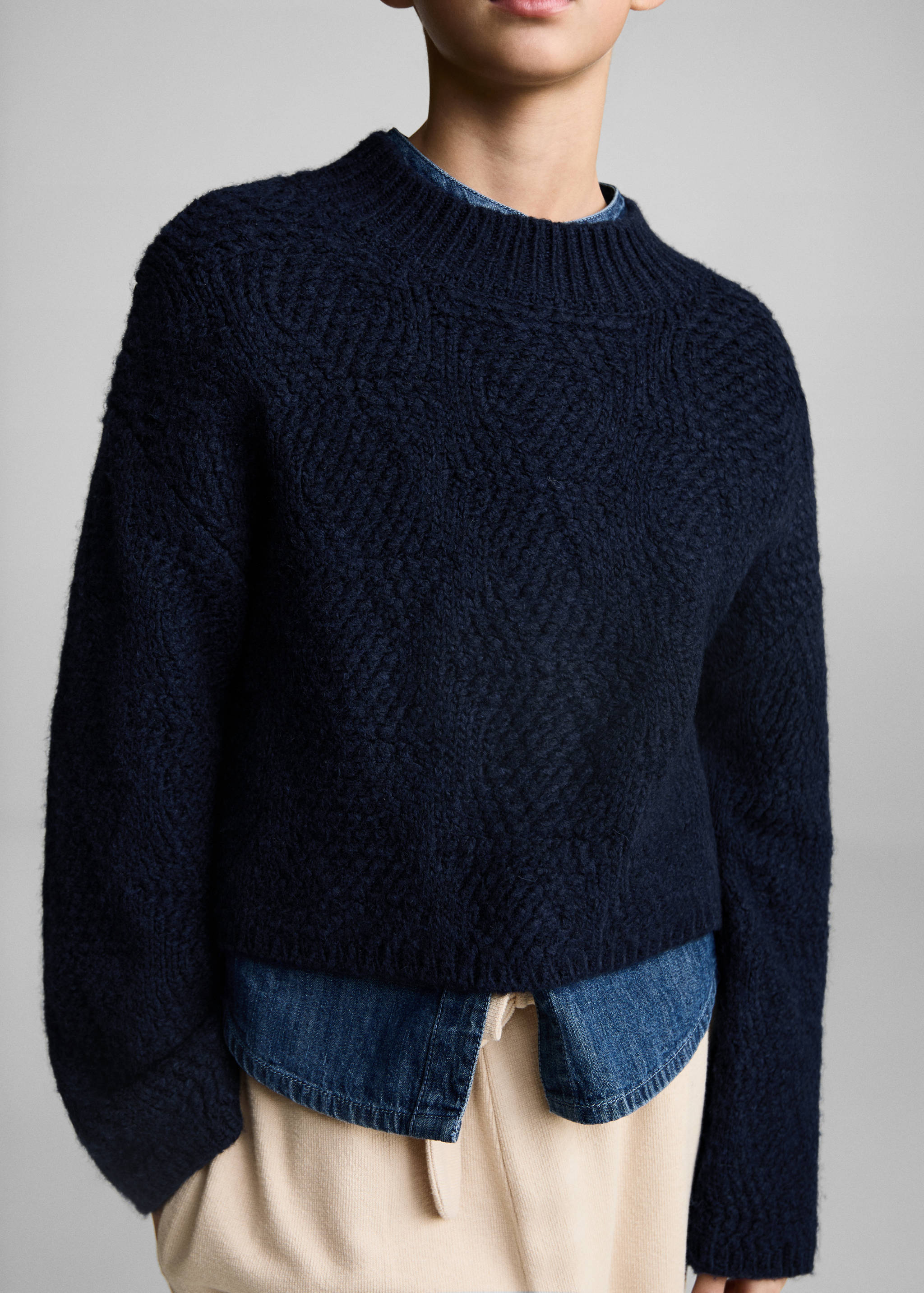 Strickpullover mit halbhohem Kragen - Detail des Artikels 6