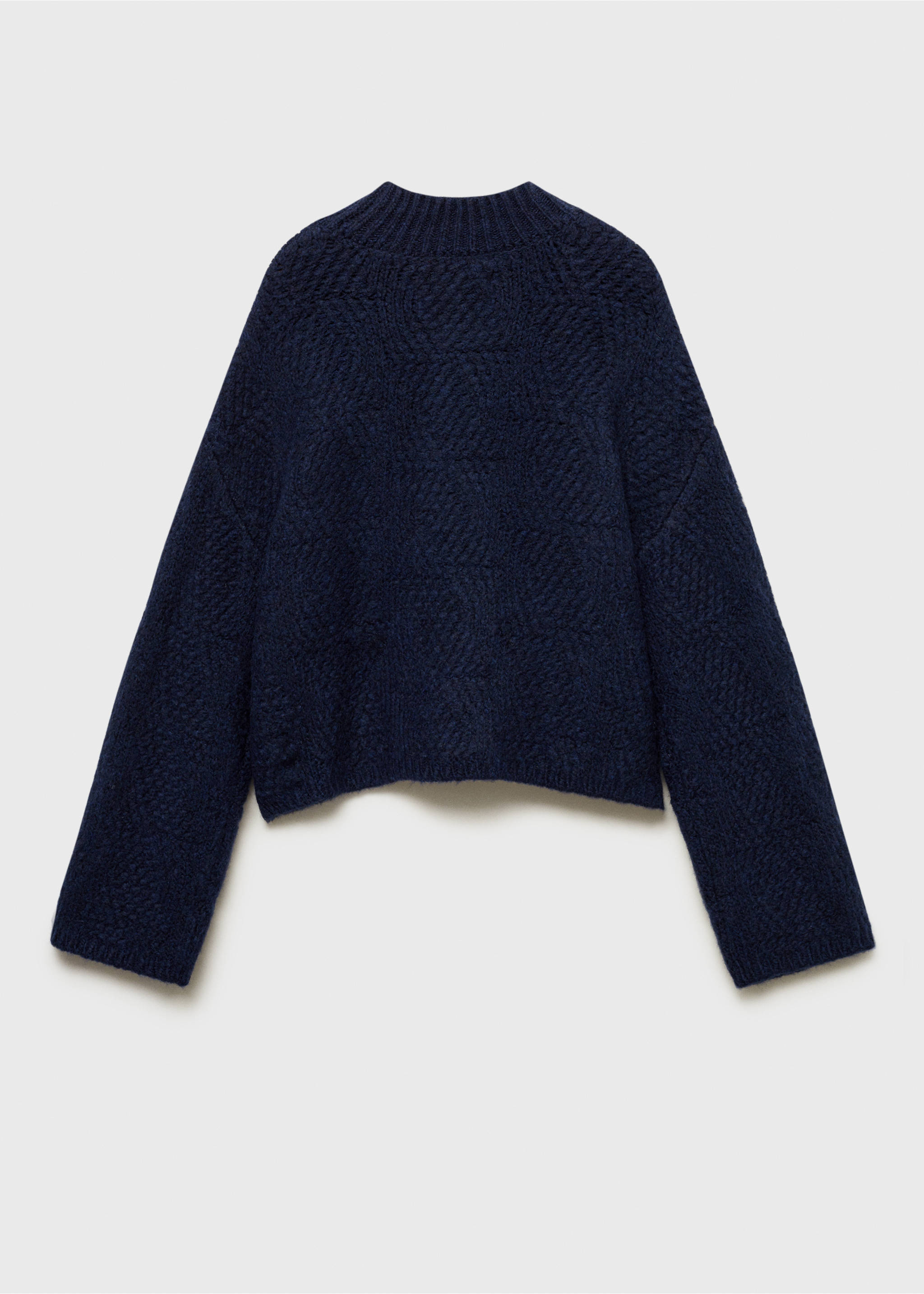 Strickpullover mit halbhohem Kragen - Rückseite des Artikels, Dunkles Marineblau. Ref: 77028280-00.