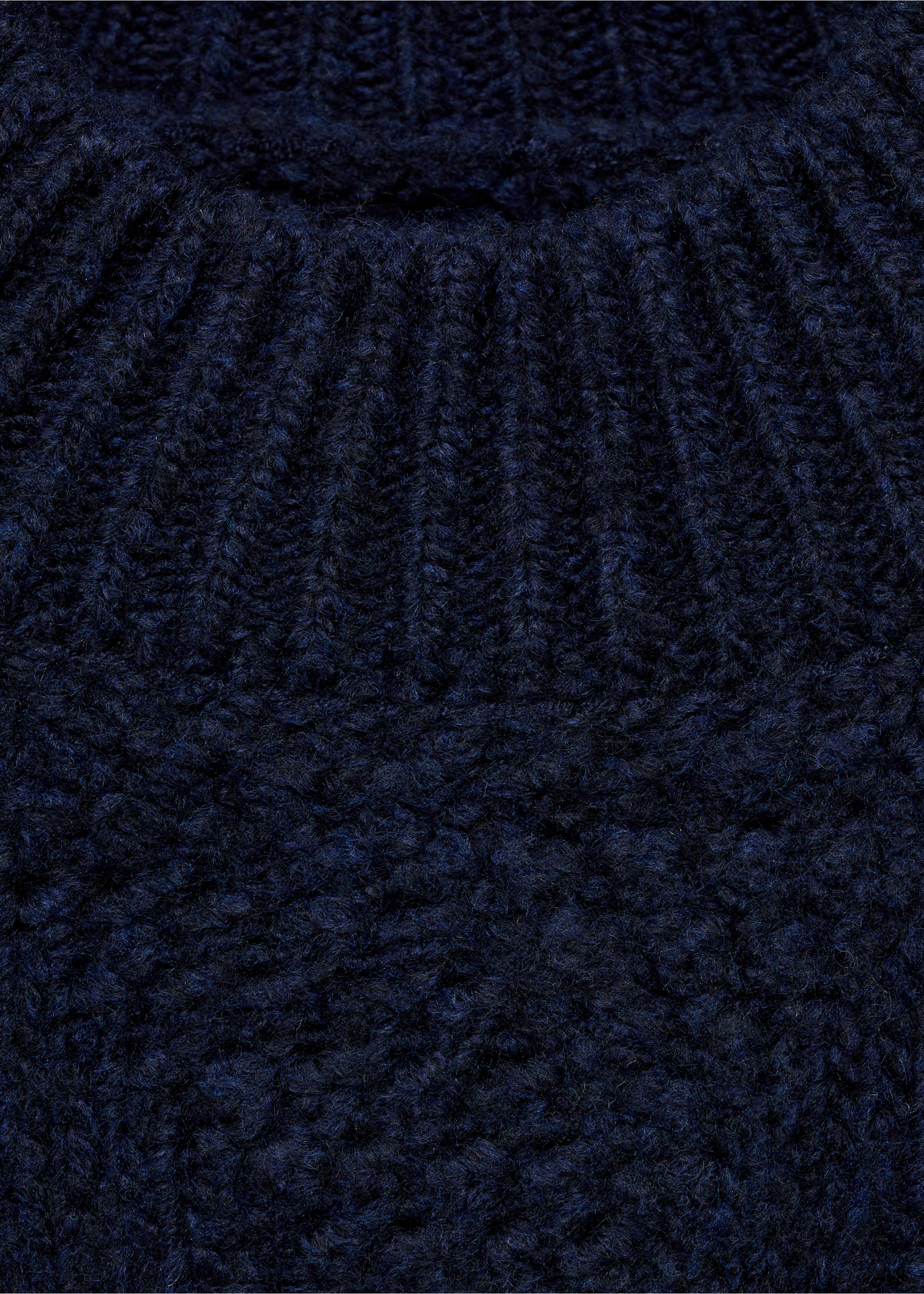 Strickpullover mit halbhohem Kragen - Detail des Artikels 8, Dunkles Marineblau. Ref: 77028280-00.