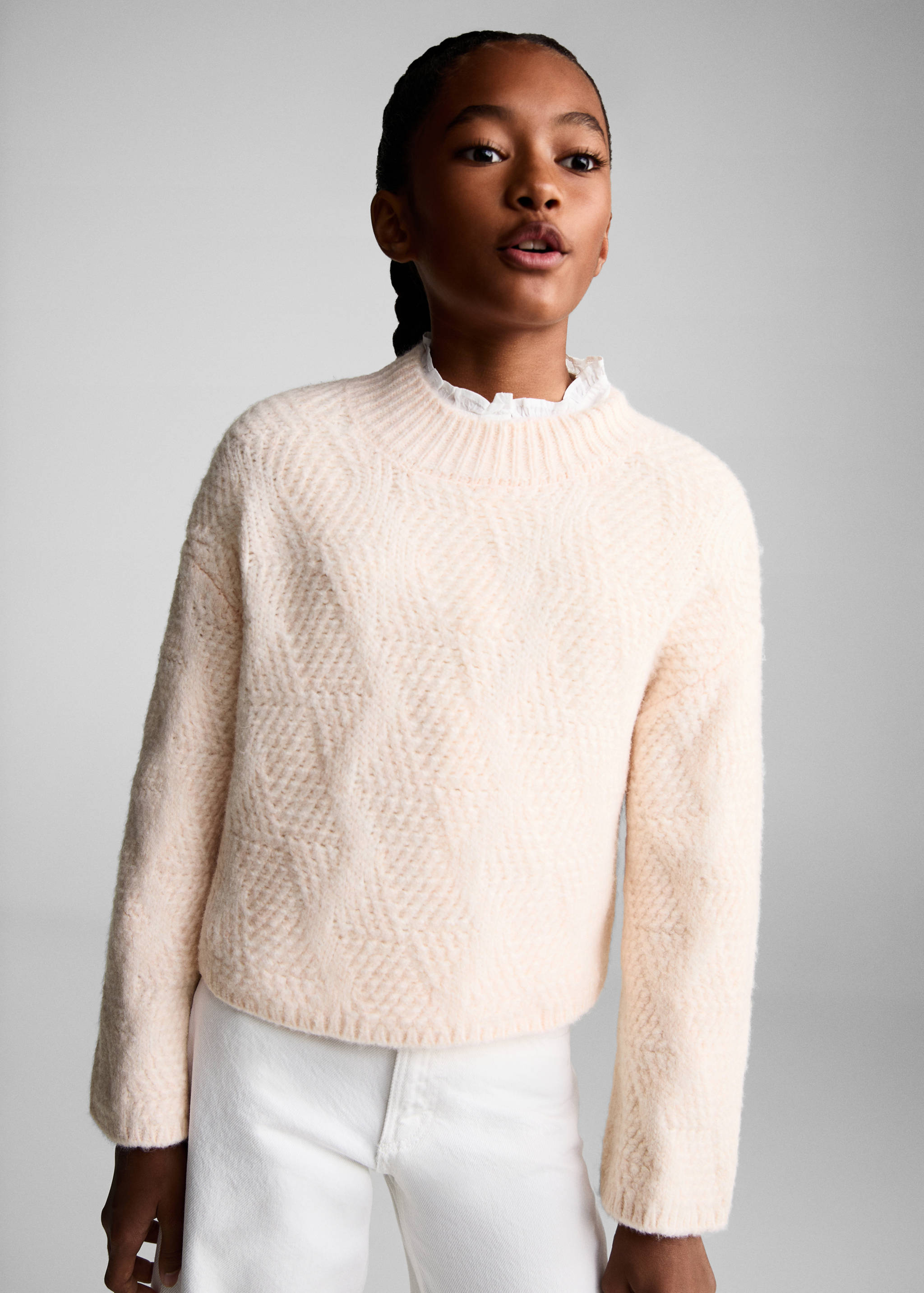 Strickpullover mit halbhohem Kragen - Mittlere Ansicht