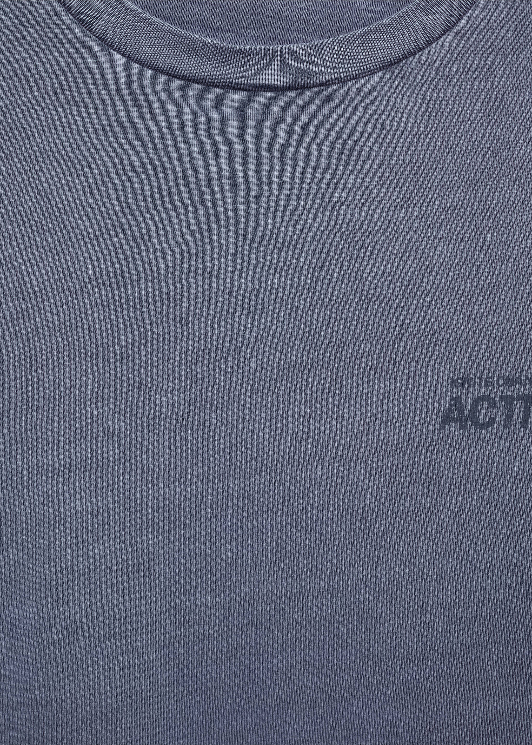 T-shirt message imprimé - Détail de l'article 8, Bleu. Ref: 77028281-00.