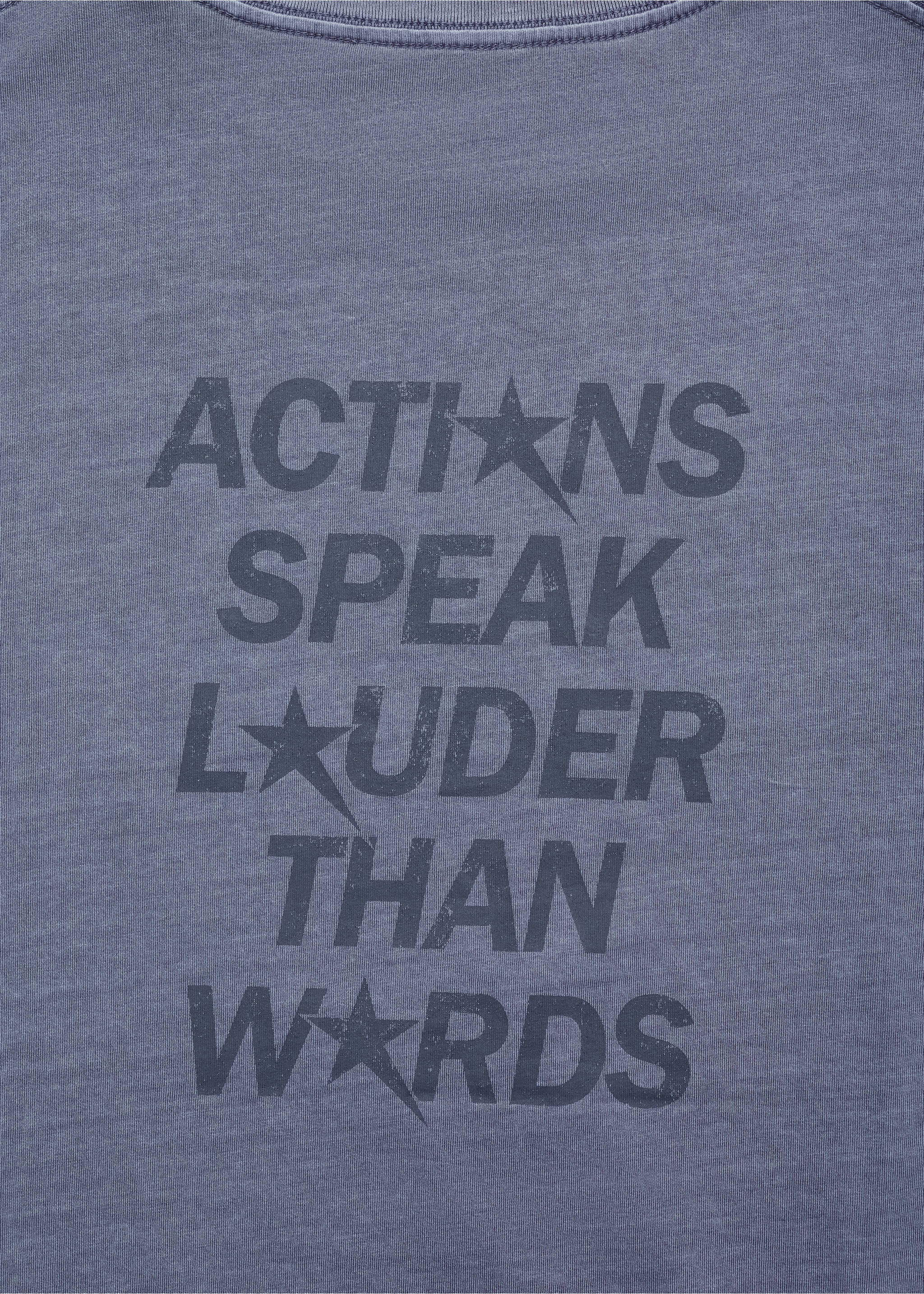 T-shirt message imprimé - Détail de l'article 0, Bleu. Ref: 77028281-00.