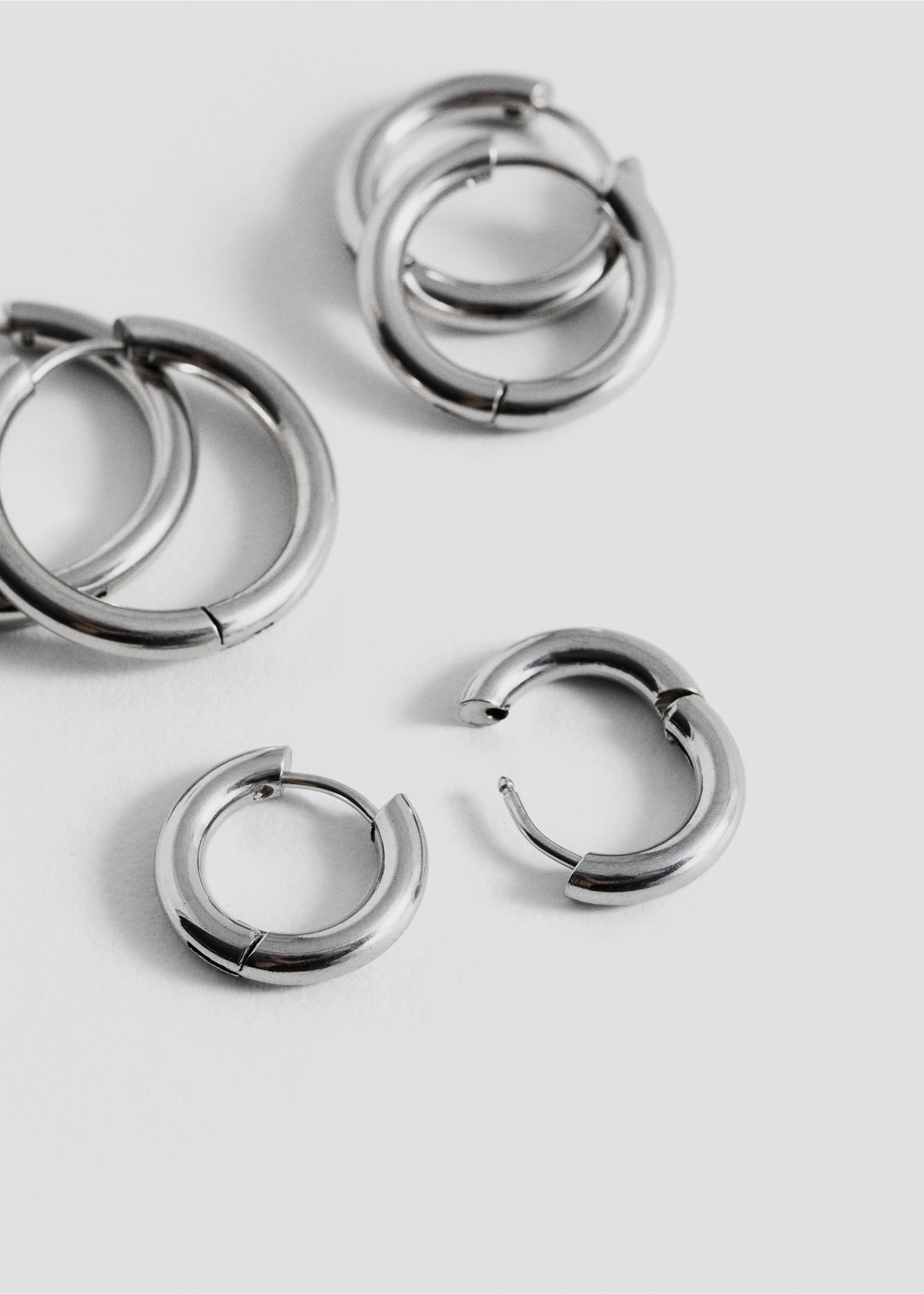 Pack of 3 hoop earrings - Medium plane