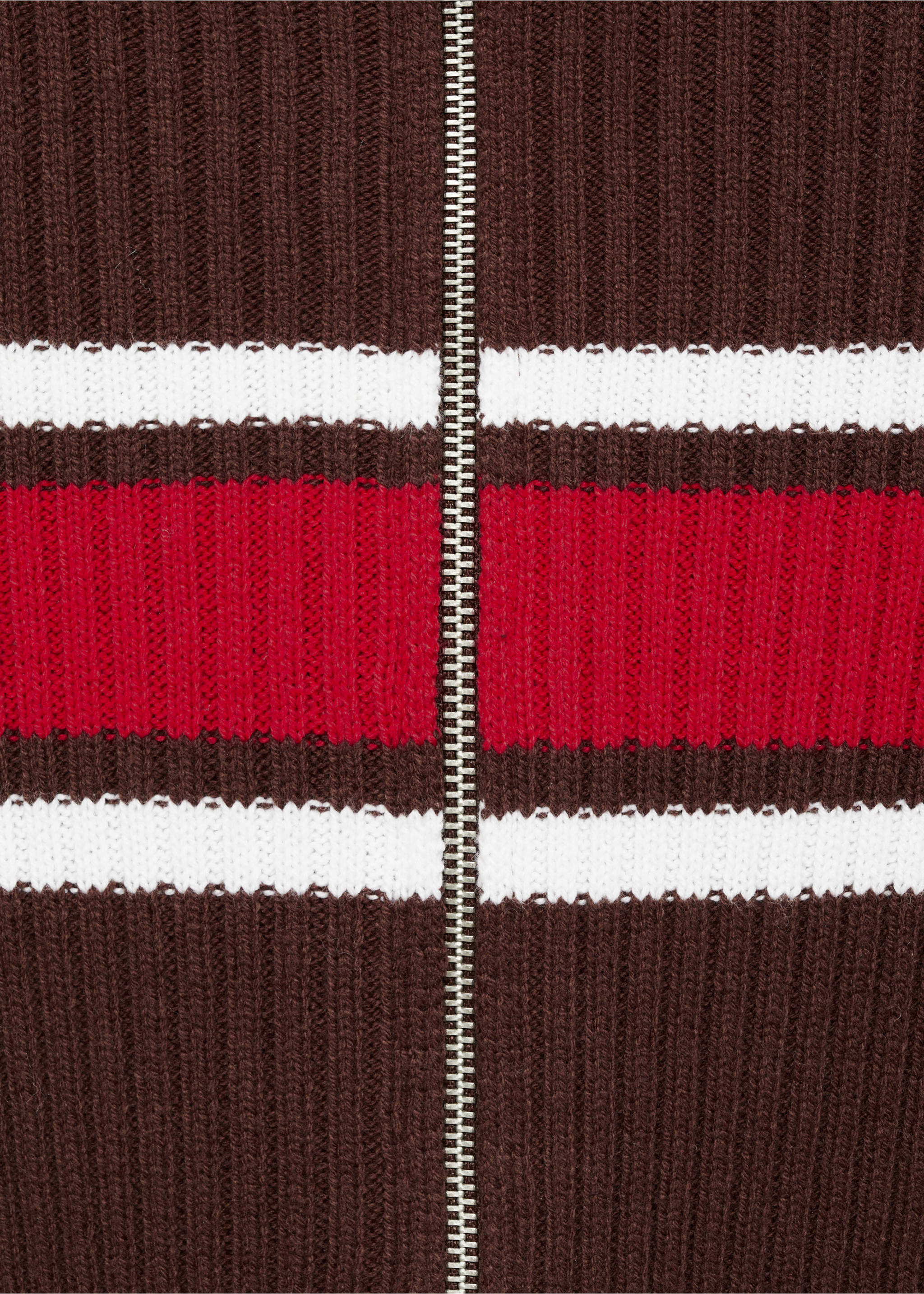 Ribbstickad cardigan kontrastpanel - Detaljer om artikeln 0, Brun. Ref: 77028634-00.