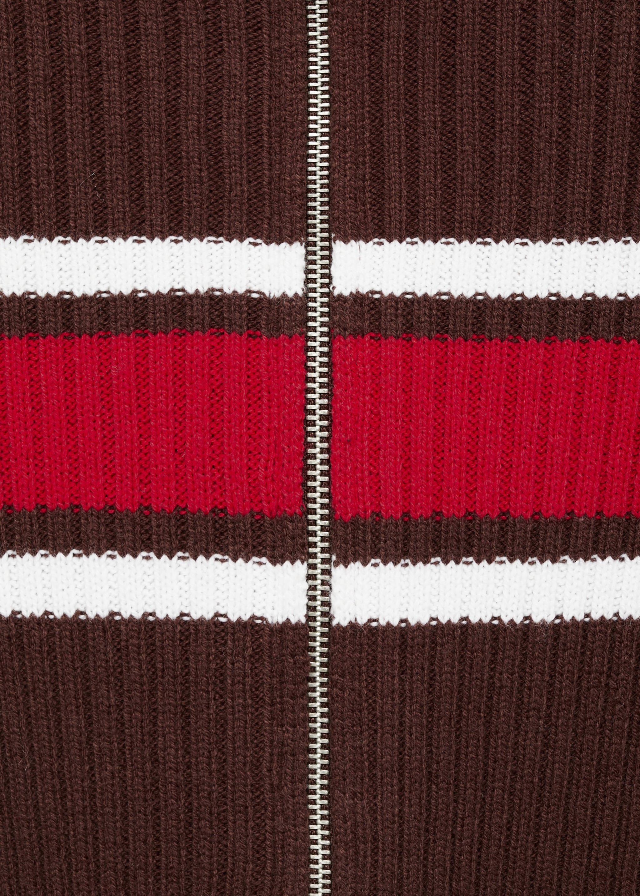 Ribbstickad cardigan kontrastpanel - Detaljer om artikeln 0