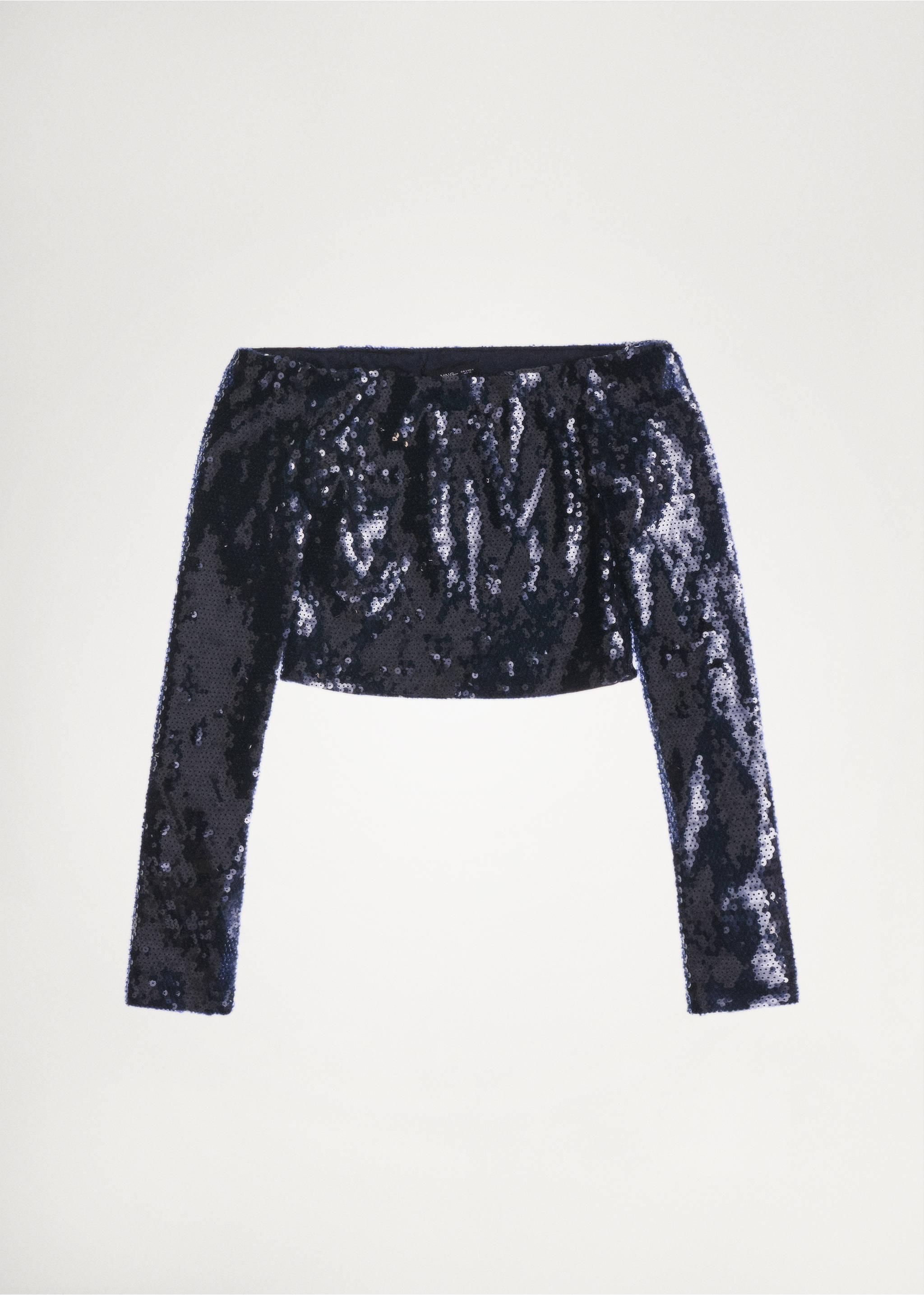 Blouse paillettes épaules dénudées - Détail de l'article 7, Bleu. Ref: 77029058-00.