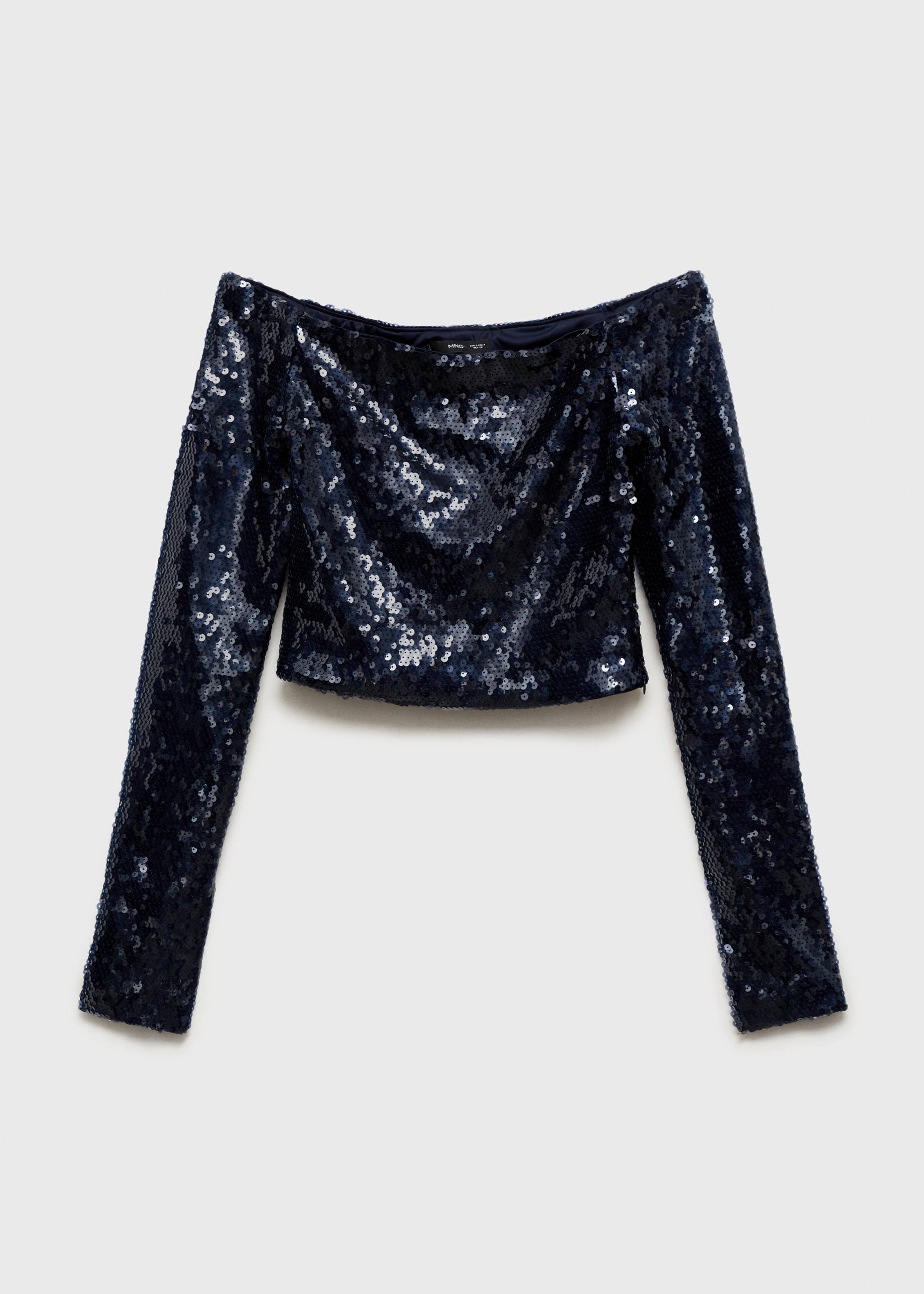 Schulterfreie Bluse mit Paillettenverzierung - Artikel ohne Model