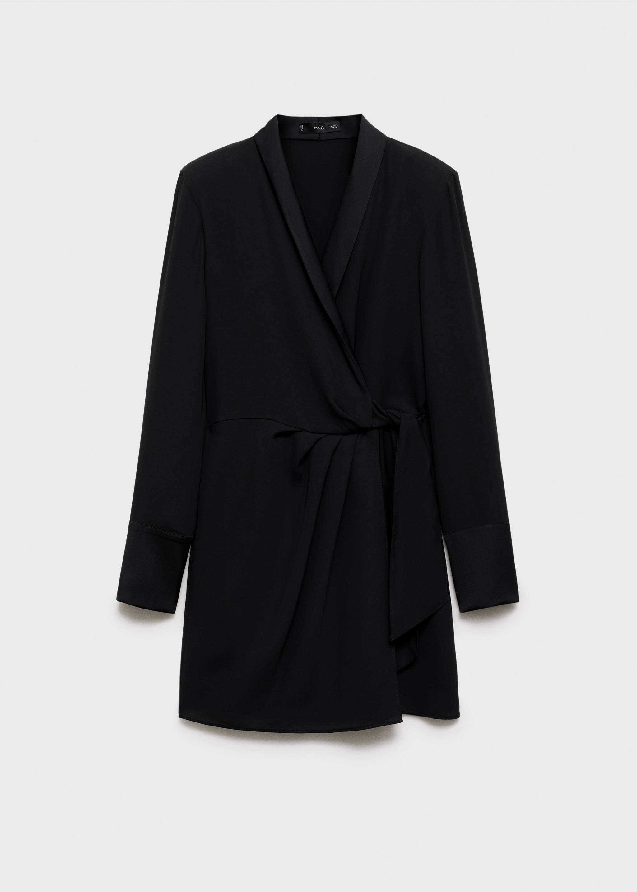 Bow wrap dress - Article without model, Black. Ref: 77029060-00.