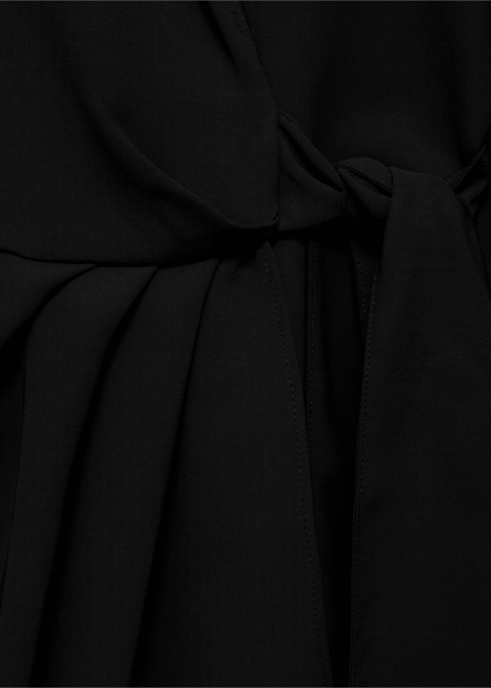 Bow wrap dress - Details of the article 0, Black. Ref: 77029060-00.