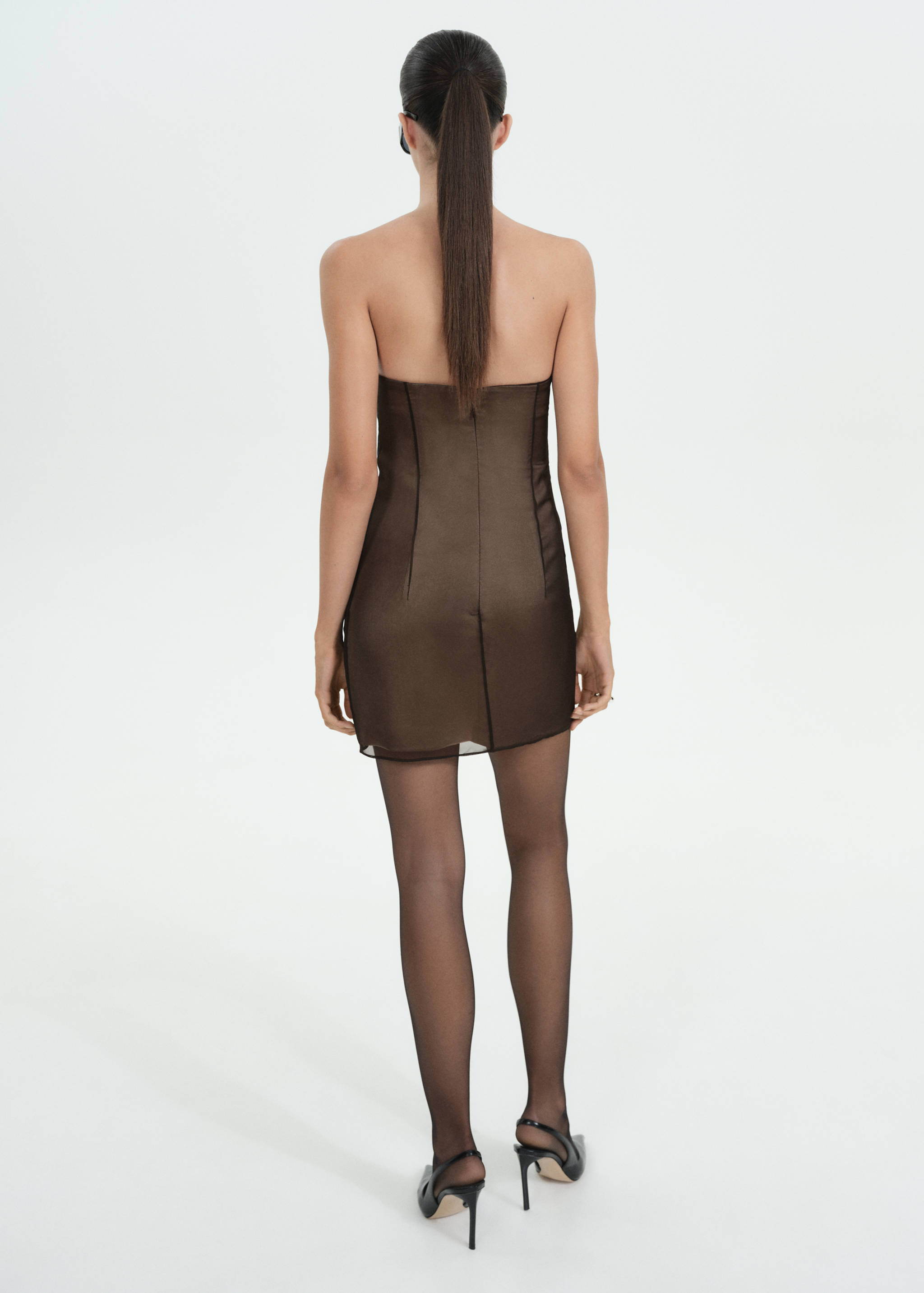 Vestido corto escote corsetero - Reverso del artículo