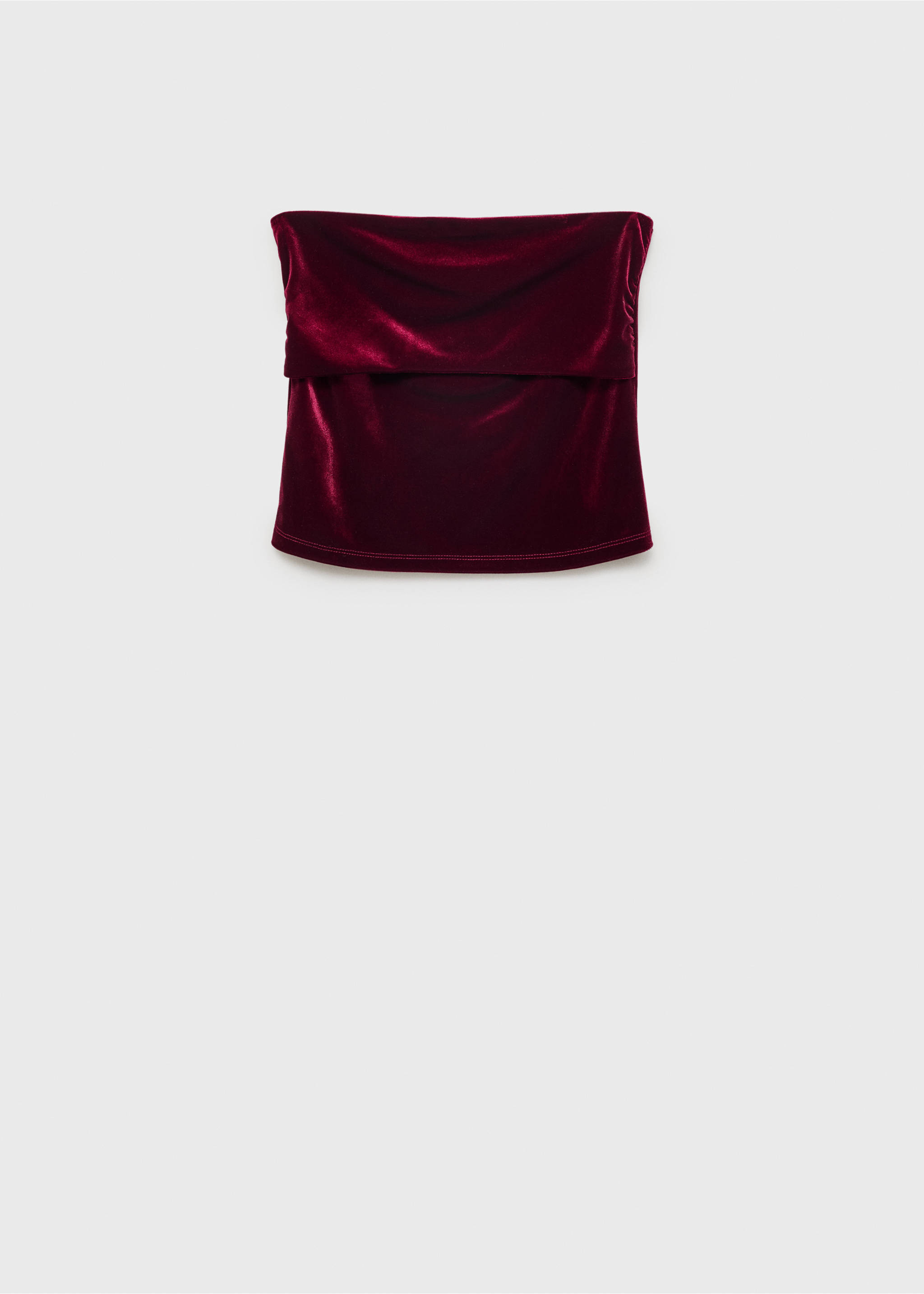 Fluwelen bandeautop - Artikel zonder model, Donkerrood. Ref: 77029066-00.