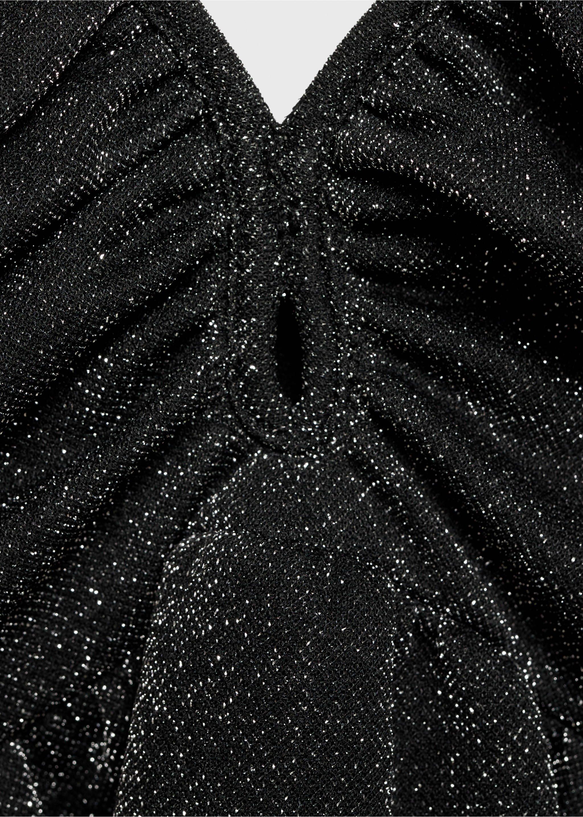 Lurex-knit halter top - Details of the article 8, Black. Ref: 77029067-00.