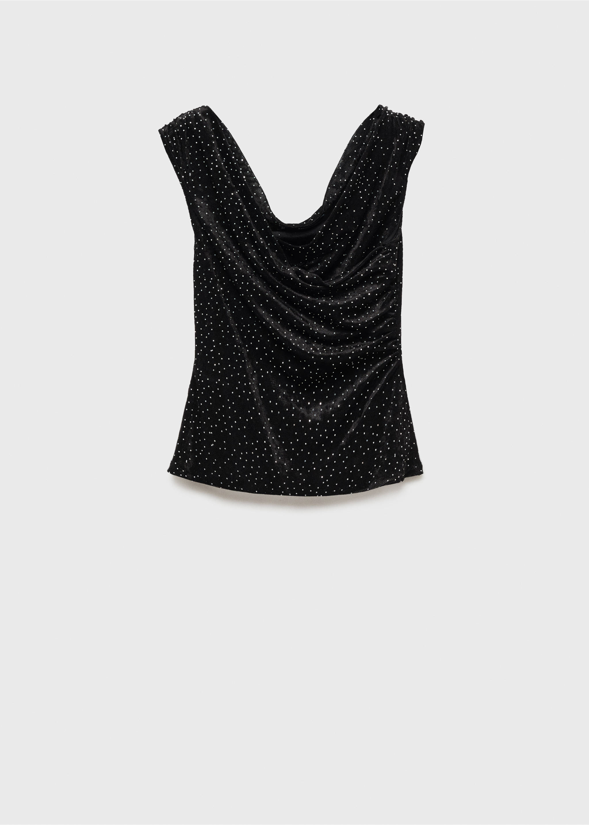 Knitted top with rhinestone detail - Article without model, Black. Ref: 77029069-00.