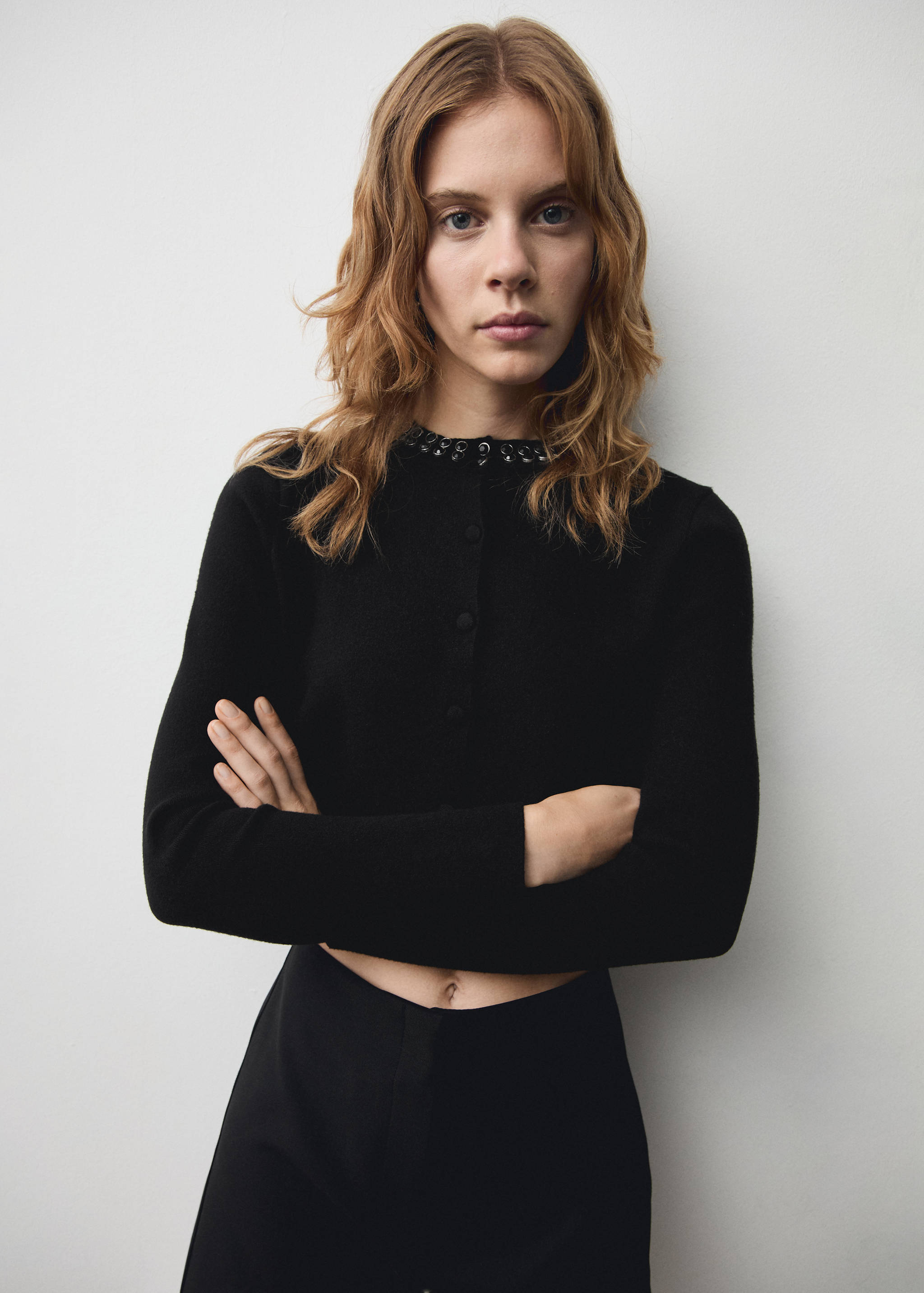 Cardigan col strass - Plan moyen