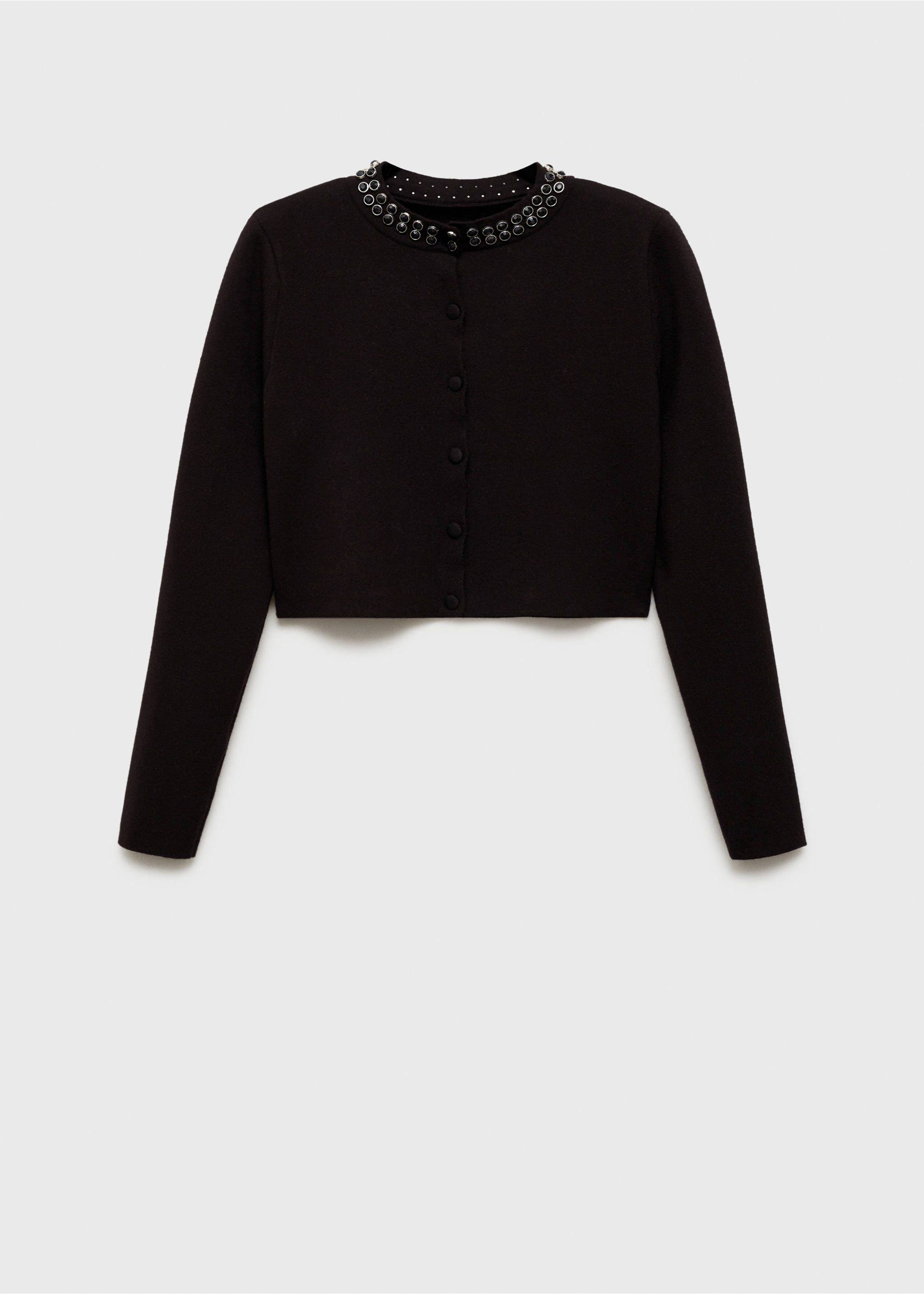 Càrdigan coll strass - Article sense model, Negre. Ref: 77029073-00.