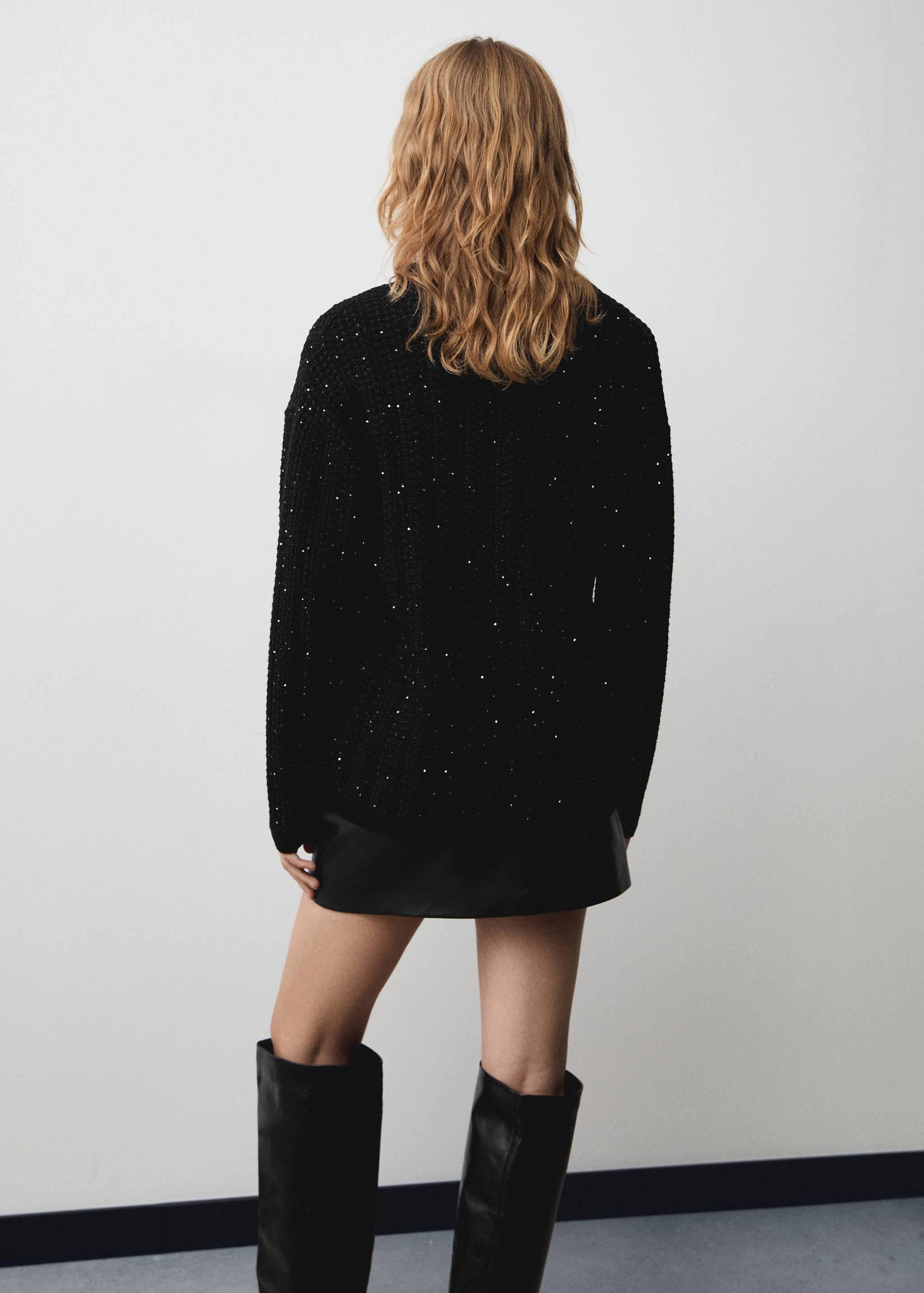 Knitted cardigan with shiny details - Reverse of the article
