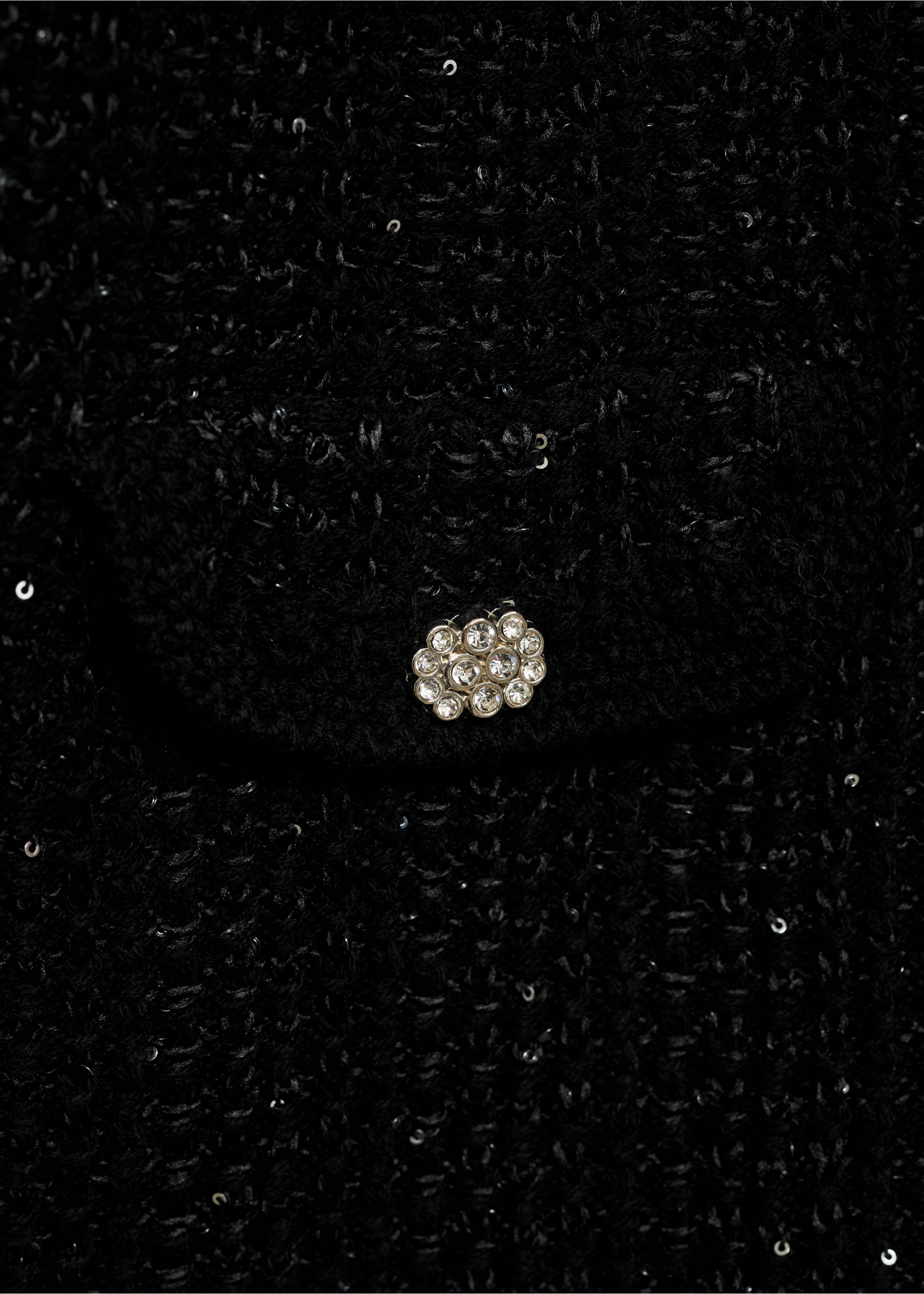 Knitted cardigan with shiny details - Details of the article 8, Black. Ref: 77029075-00.