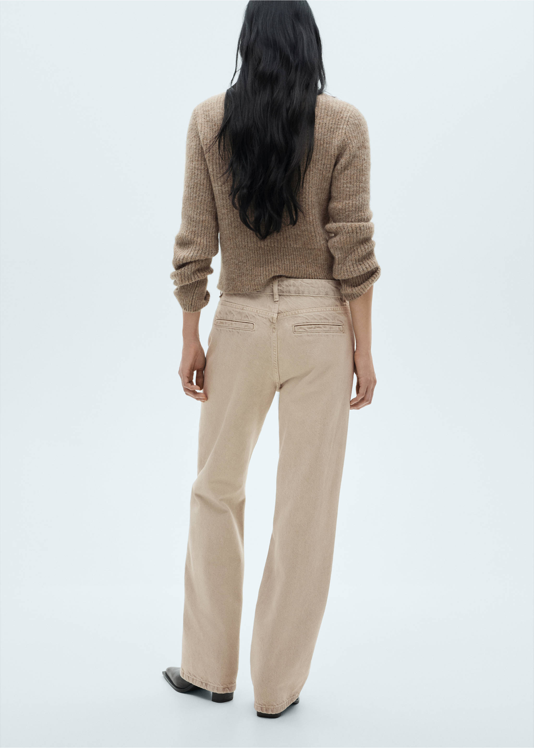 Jean droit rinse wash coutures - Verso de l’article, Gris clair/pastel. Ref: 77029076-00.