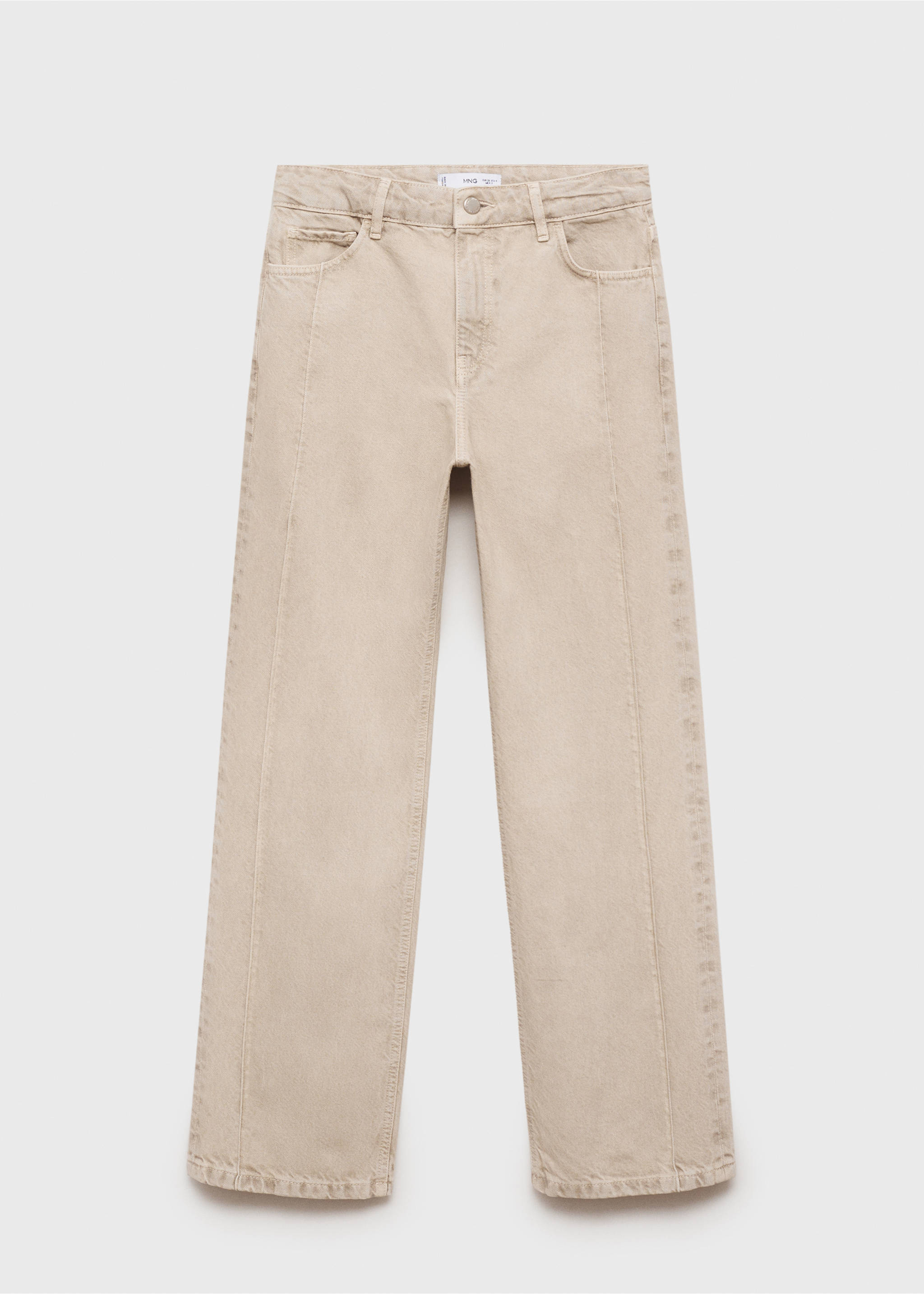 Jean droit rinse wash coutures - Article sans modèle, Gris clair/pastel. Ref: 77029076-00.