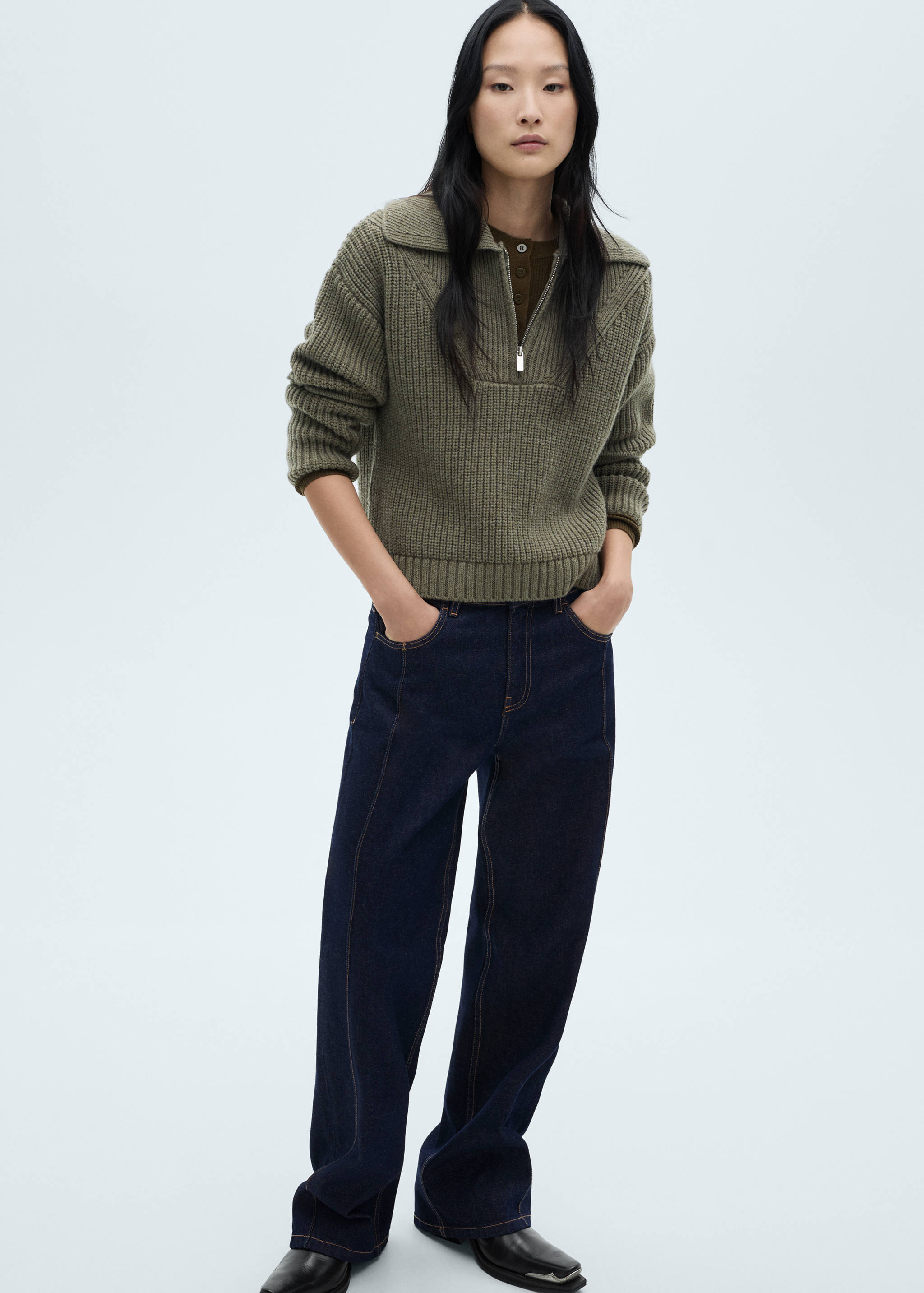 Gerade Rinse-Wash-Jeans mit Nähten - Detail des Artikels 2