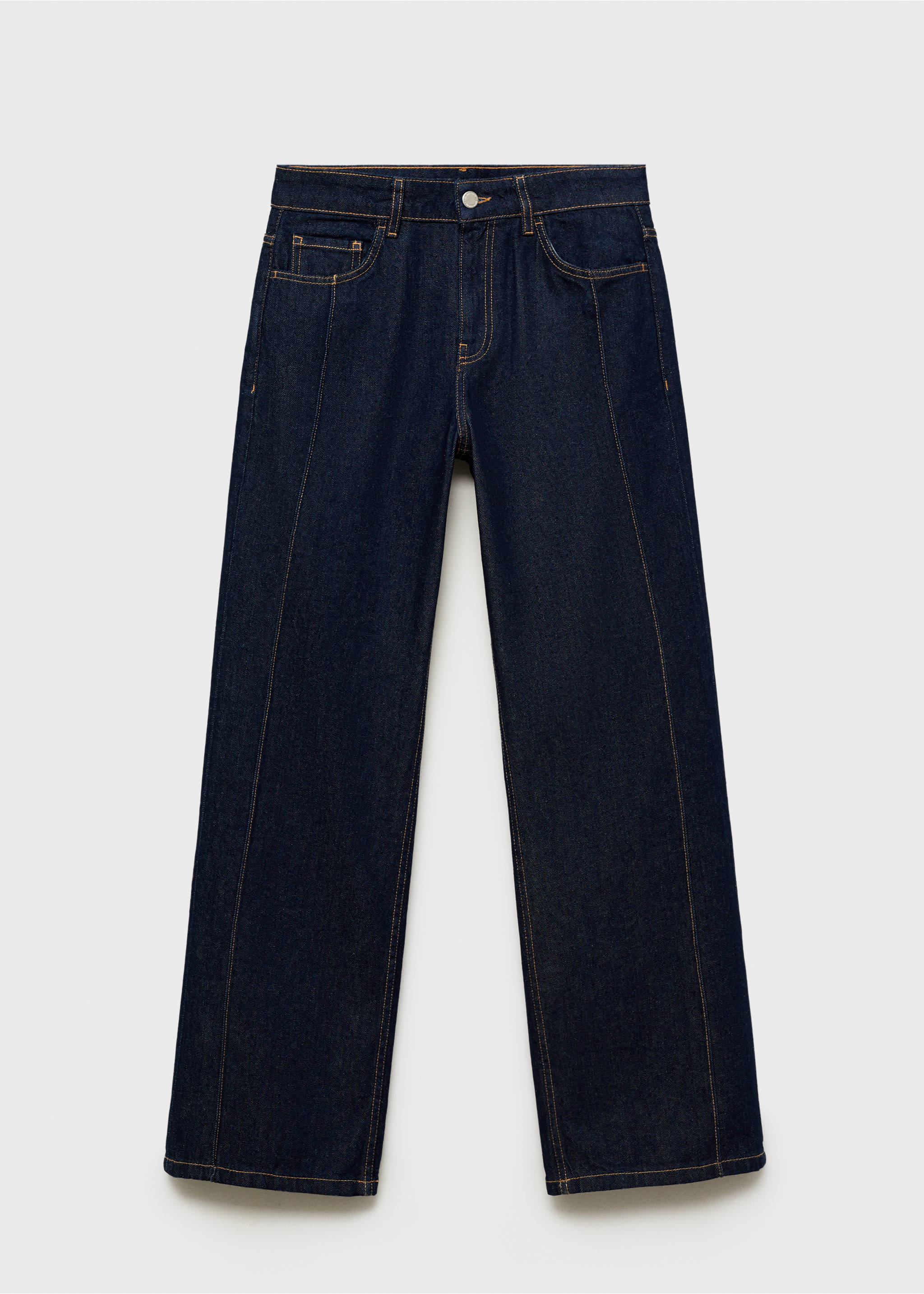Straight-fit rinse-wash jeans with seams - Article without model, Open Blue. Ref: 77029078-00.