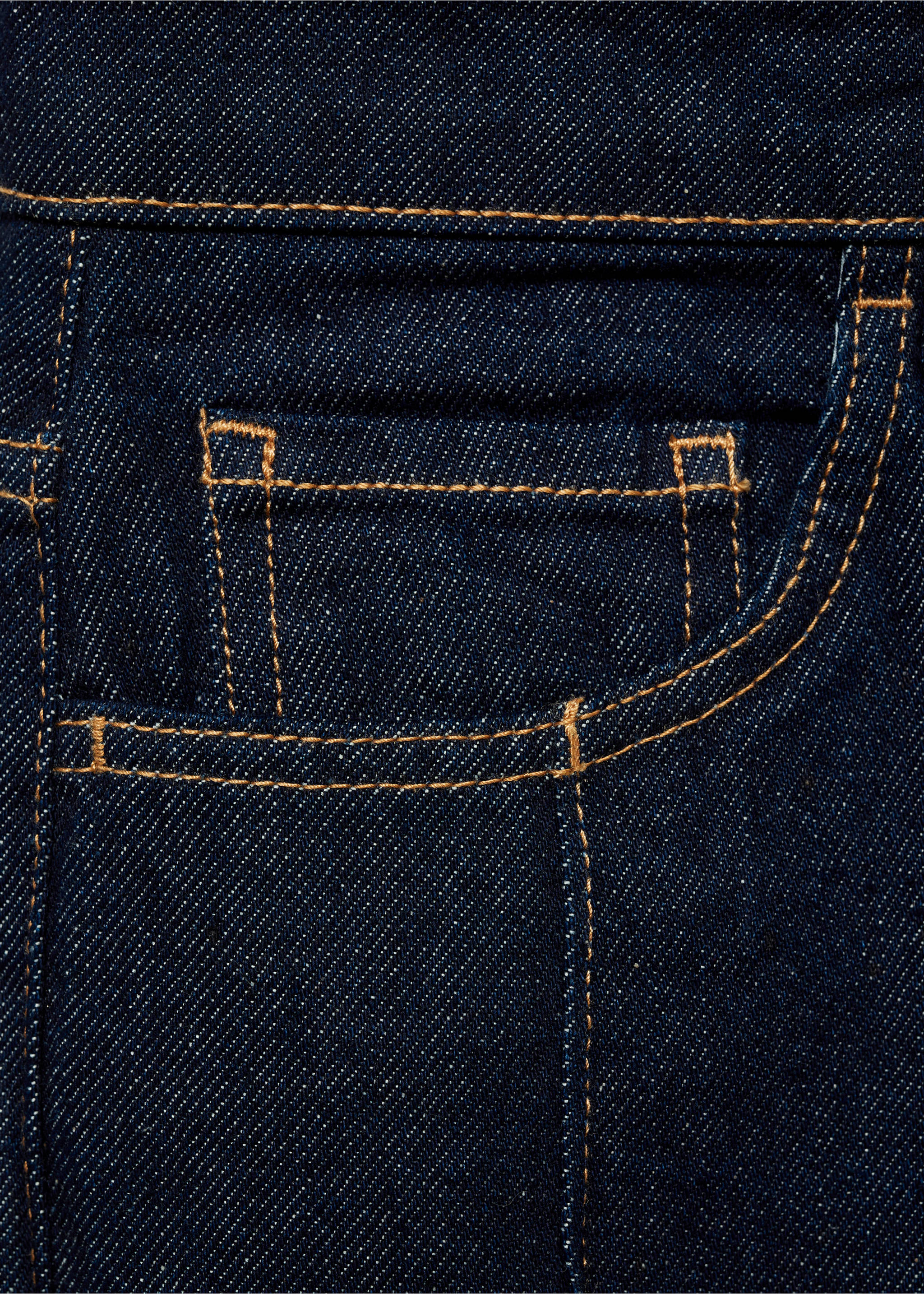 Straight-fit rinse-wash jeans with seams - Details of the article 8, Open Blue. Ref: 77029078-00.