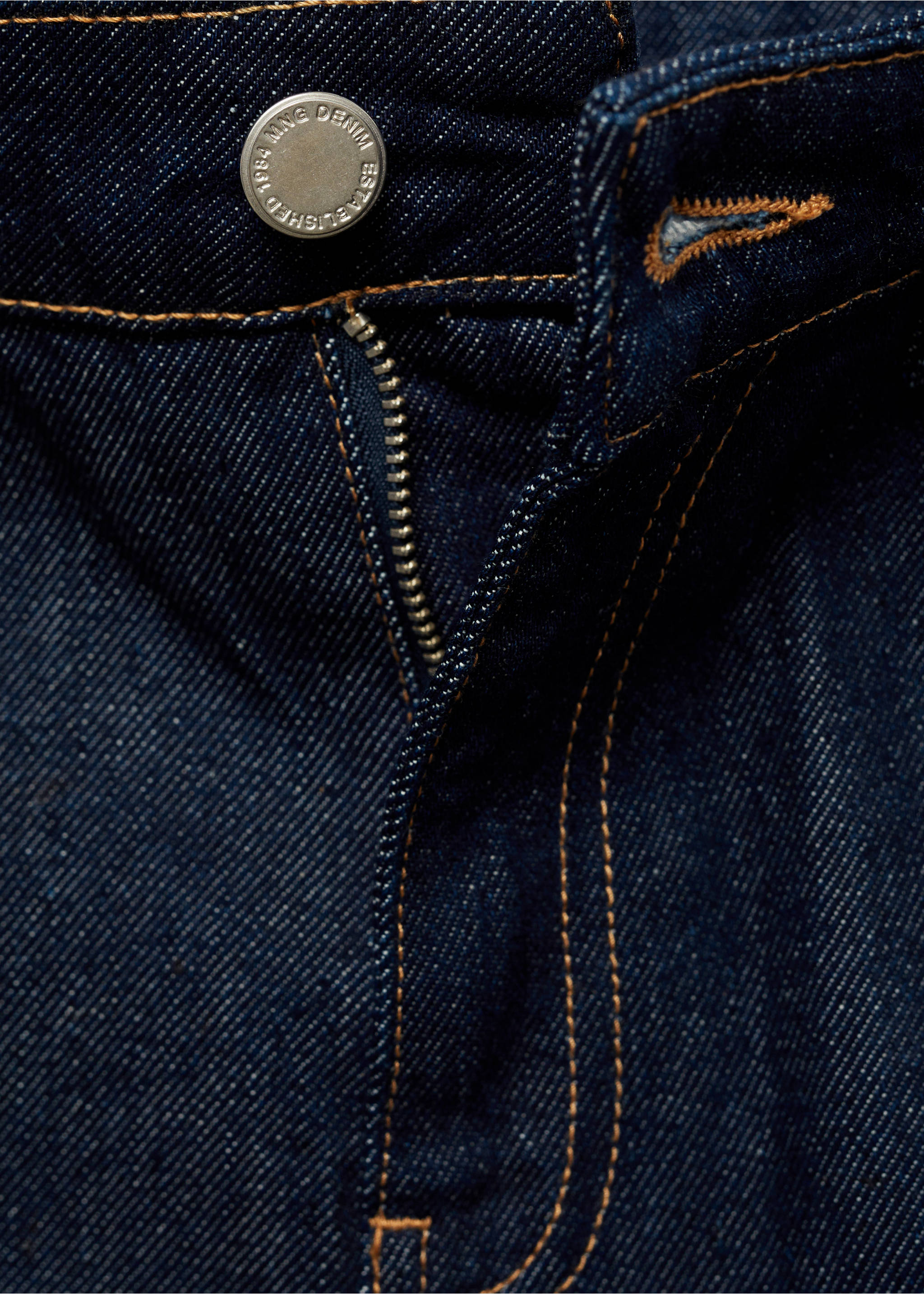 Straight-fit rinse-wash jeans with seams - Details of the article 0, Open Blue. Ref: 77029078-00.