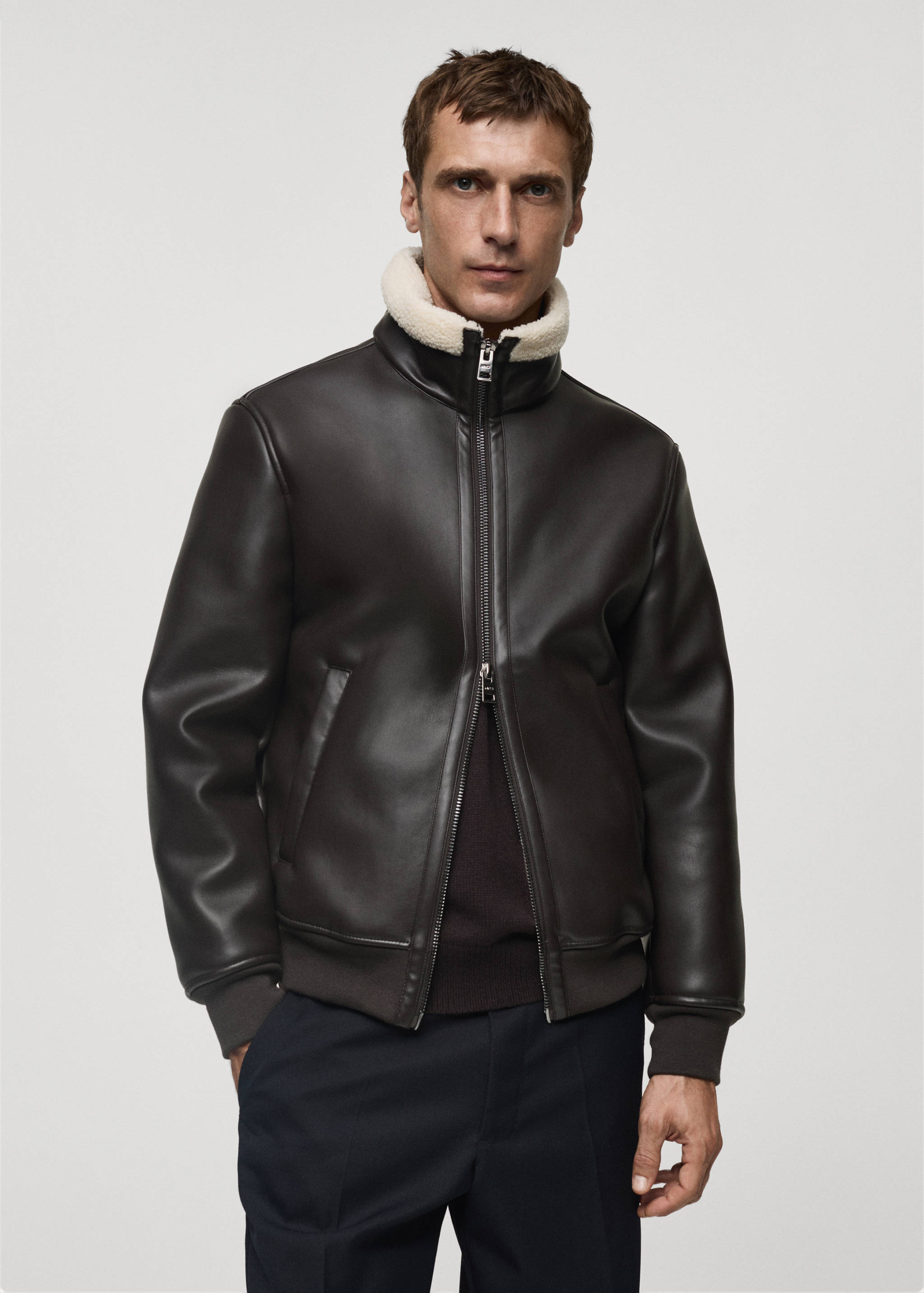 Fleece collar jacket - Medium plane