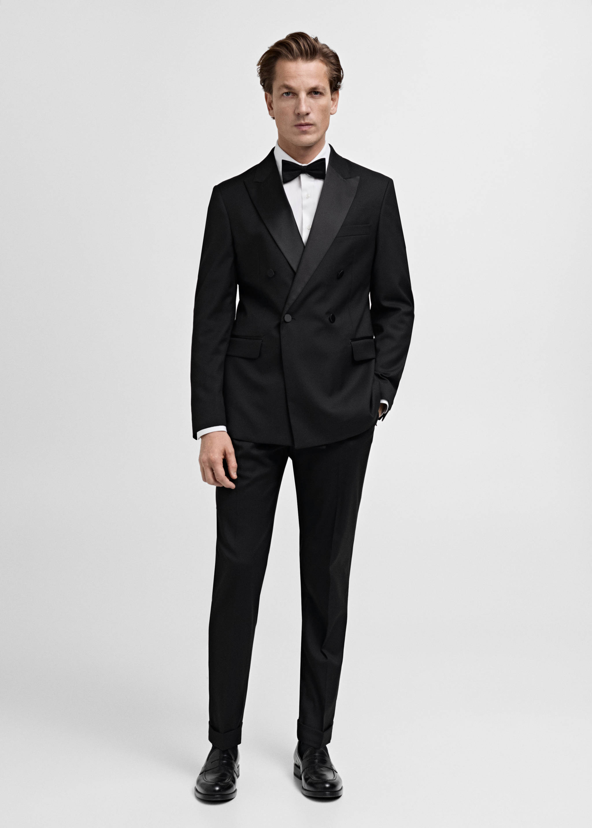 Slim-fit tuxedo suit trousers - General plane