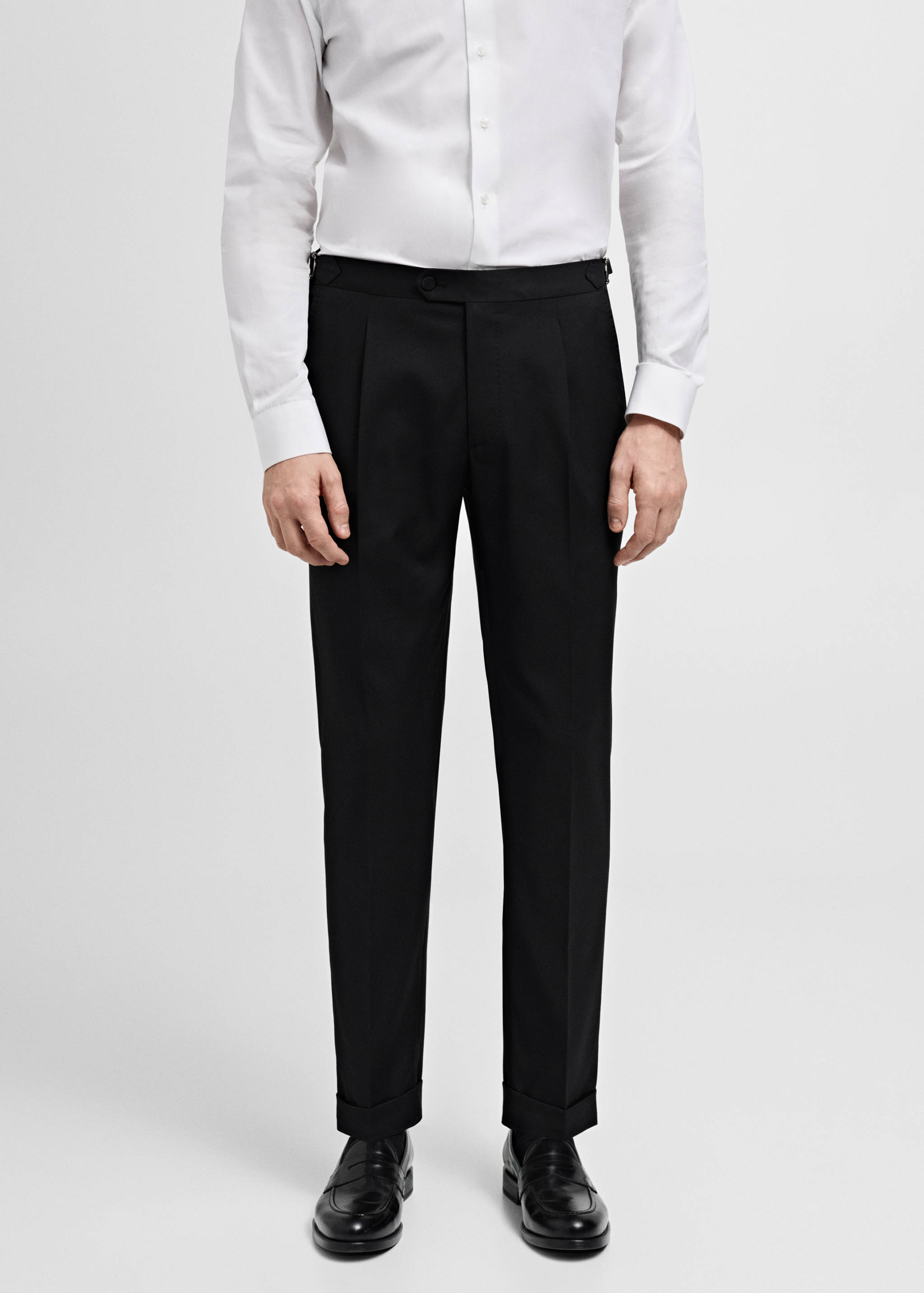 Slim-fit tuxedo suit trousers - Medium plane