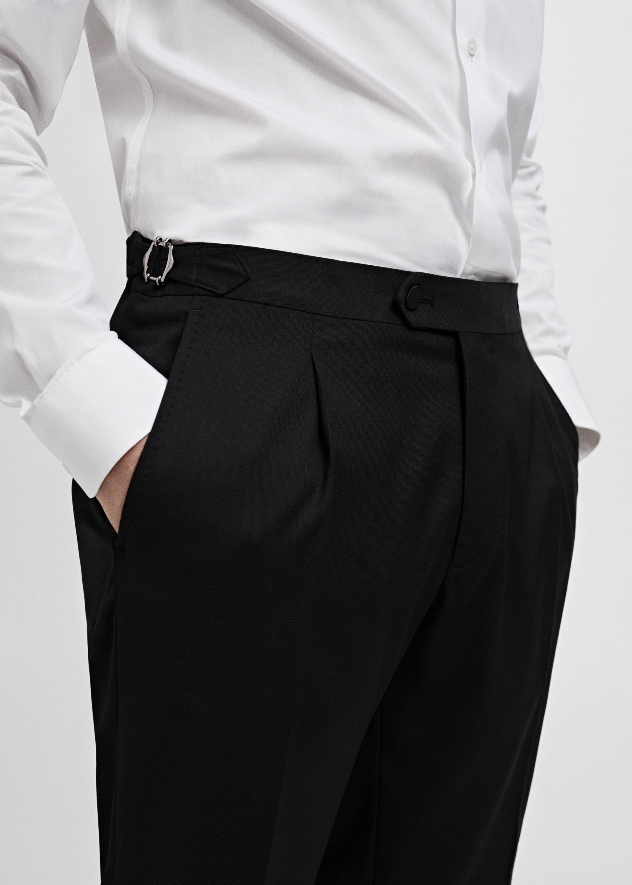 Slim-fit tuxedo suit trousers - Details of the article 1