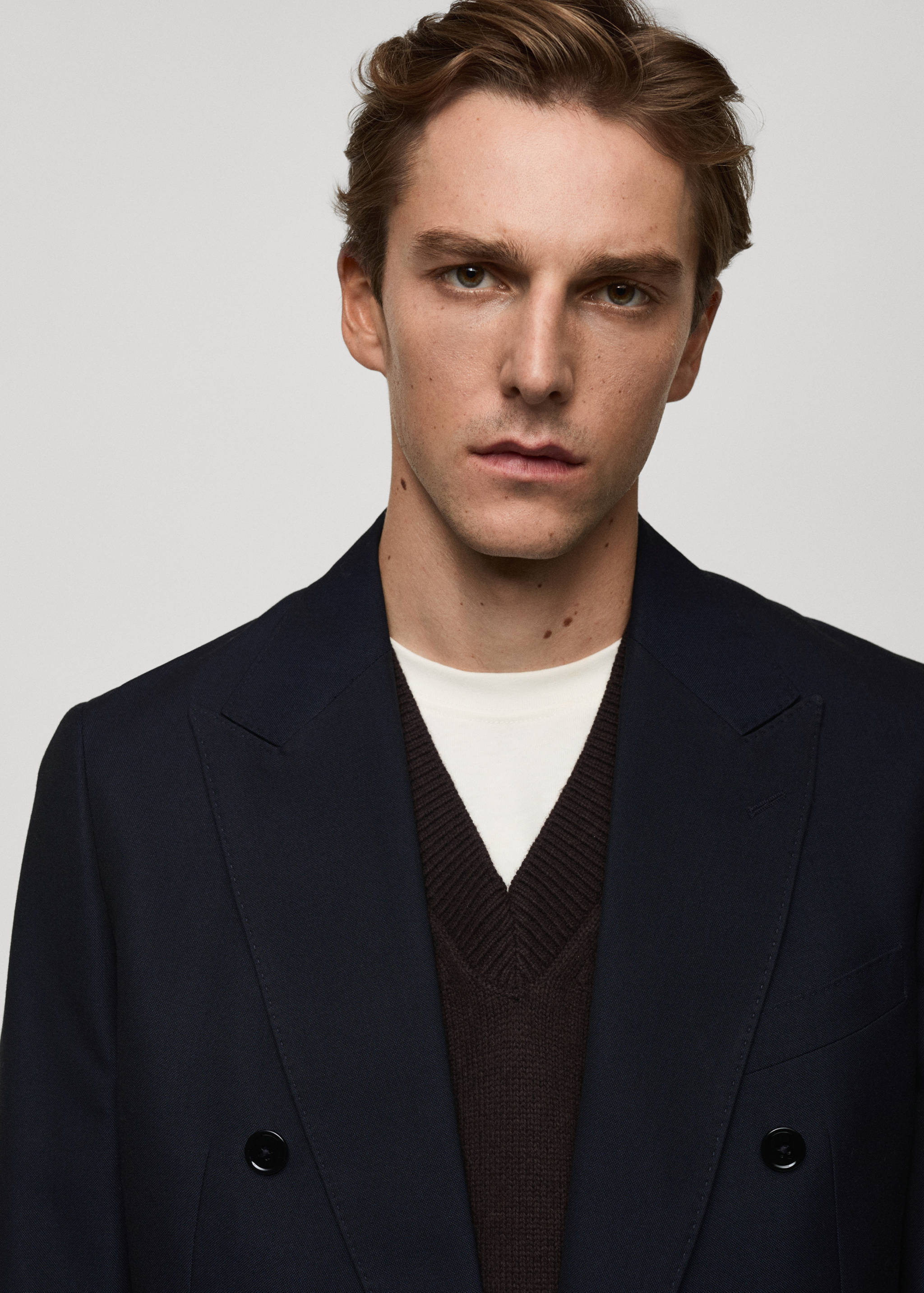 Σακάκι κοστουμιού slim fit κρουαζέ - Λεπτομέρεια του προϊόντος 1