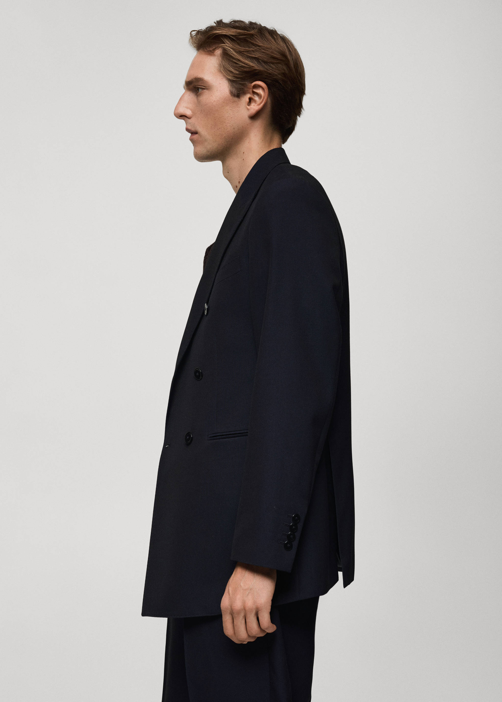 Σακάκι κοστουμιού slim fit κρουαζέ - Λεπτομέρεια του προϊόντος 2